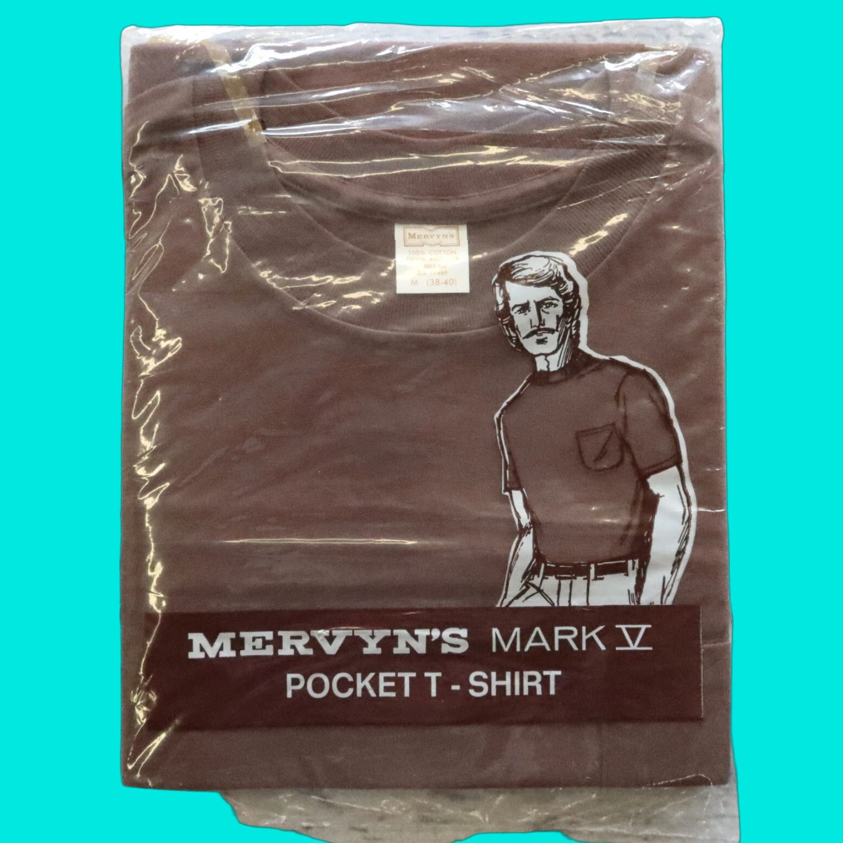 Vintage Vintage Mervyn's Mark V Men's Pocket T Shirt - Brown 100% Cotton Deadstock USA, M, Regular, Size M, Men, T-Shirt Size US M / EU 48-50 / 2 - 1 Thumbnail