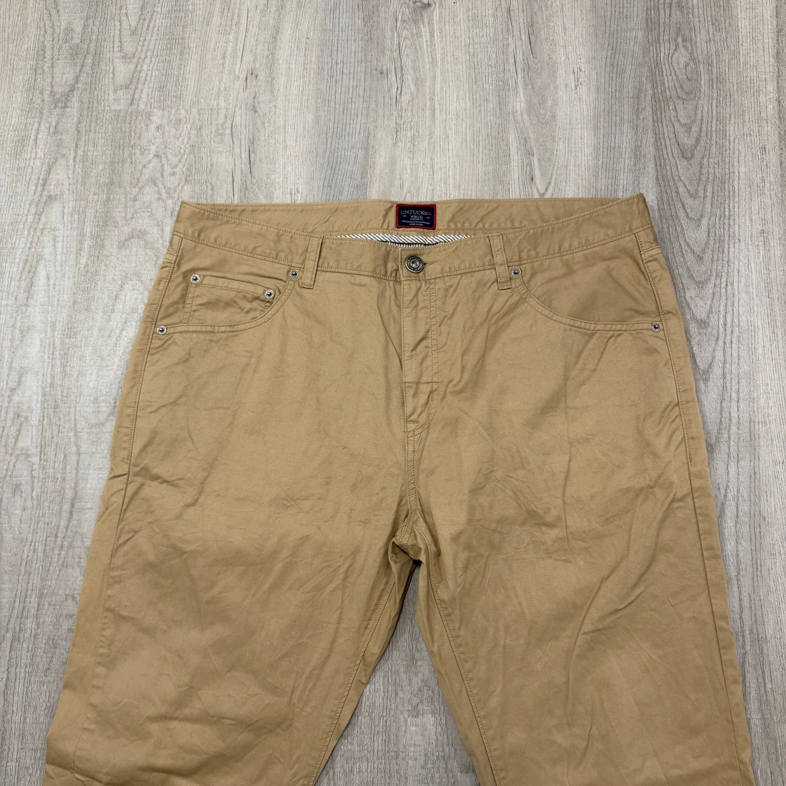UNTUCKit Untuckit 5-Pocket Chino Pants 38x32 Tan Flat Front Preppy Size US 38 / EU 54 - 2 Thumbnail