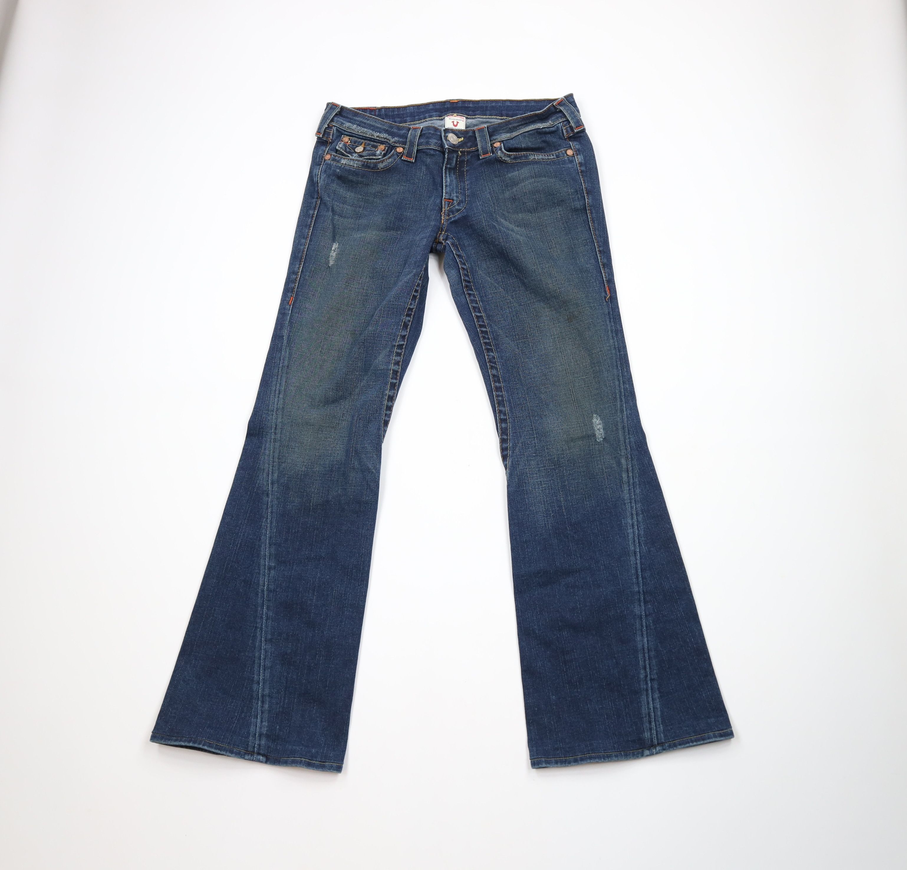 True Religion × Vintage Vintage True Religion Joey Flared Wide Leg Jeans Blue USA Size 31" - 1 Thumbnail