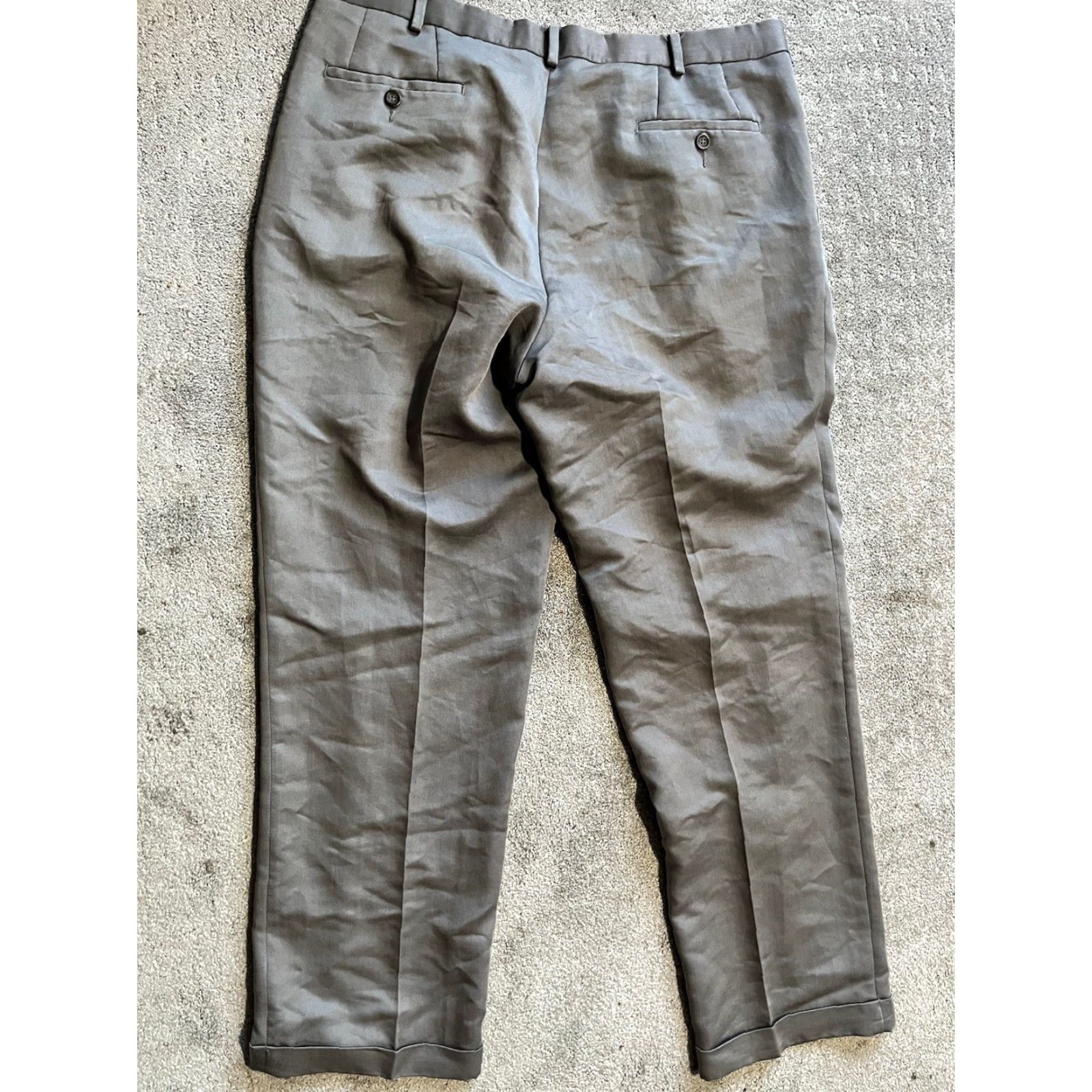 Dockers DOCKERS Premium Pleated Dress Khakis Pants 38x31 Relaxed Fit Tencel Polyester Pants Mens Regular Gray Size US 38 / EU 54 - 3 Thumbnail
