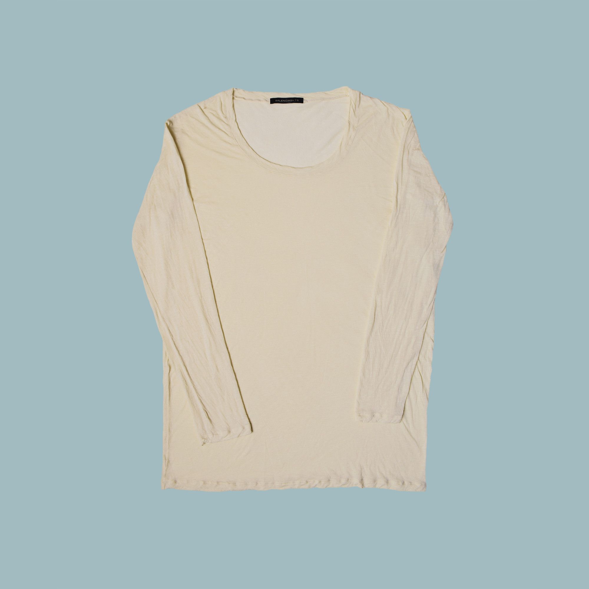 BALENCIAGA Off-white Long-sleeve T-Shirt Made in Portugal