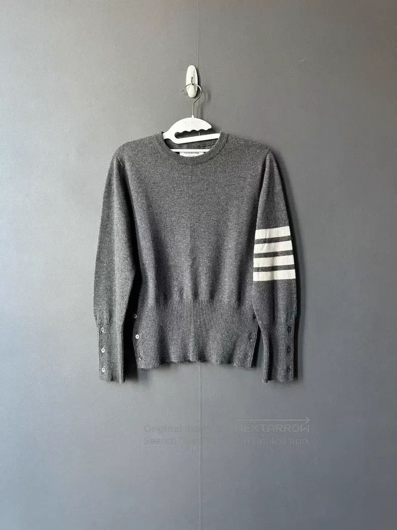 Thom Browne Thom Browne Medium Gray Cashmere Sweater Size US S / EU 44-46 / 1 - 1 Thumbnail