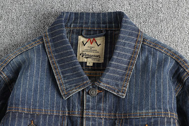 Japanese Brand × Other American Classic Striped Old Vintage Washed Denim Jacket Size US L / EU 52-54 / 3 - 3 Thumbnail
