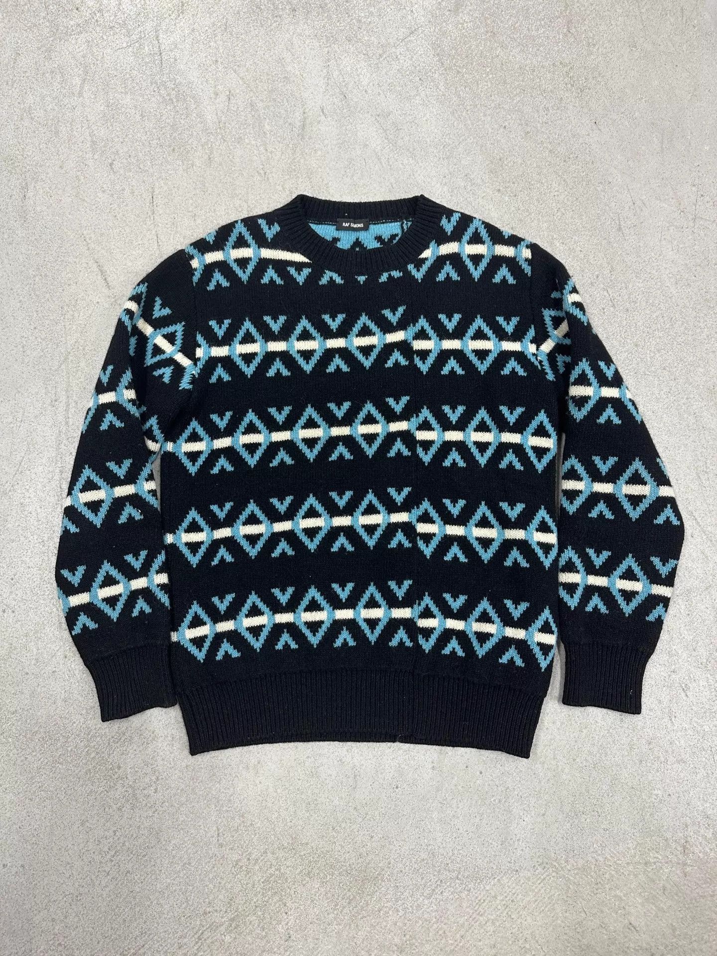 Raf Simons Geometric Pattern Crewneck Sweater Size US M / EU 48-50 / 2 - 1 Thumbnail