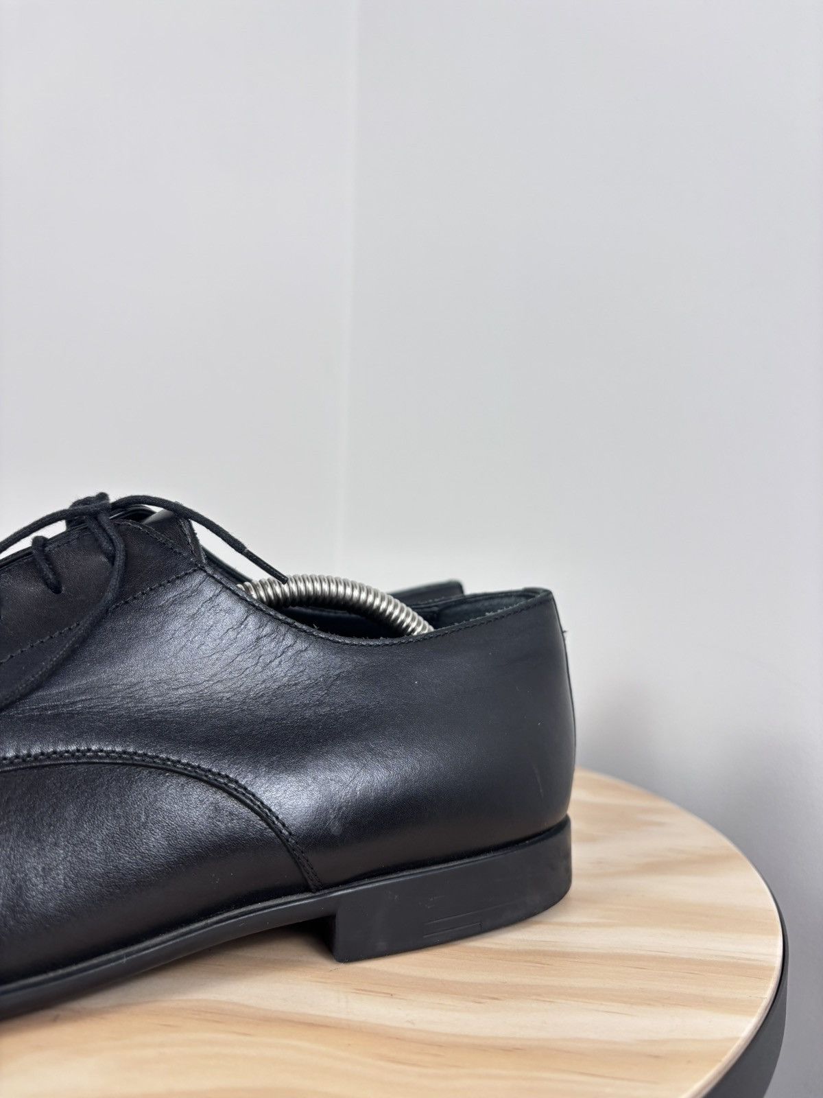 Hermes Hermes Men’s Black Leather Cap Toe Derby Dress Shoes Size US 8 / EU 41 - 8 Thumbnail