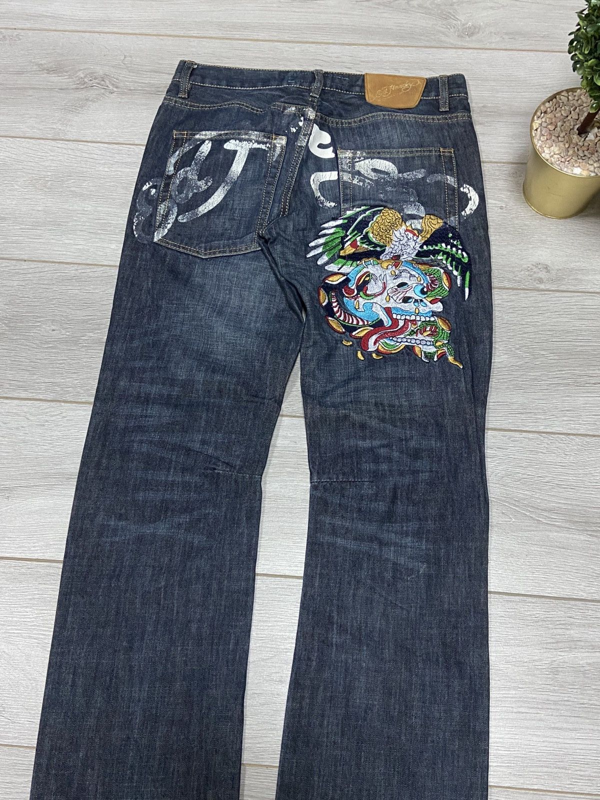 Ed Hardy Ed Hardy skull 💀 eagle big embro logo print vintage jeans Size US 32 / EU 48 - 8 Thumbnail