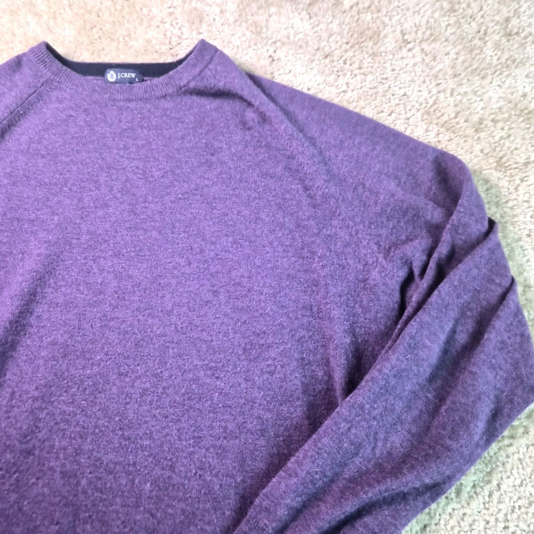 J.Crew J.CREW Mens Sweater - Large Purple Merino Wool Pullover - Size - Classic Size US L / EU 52-54 / 3 - 2 Thumbnail