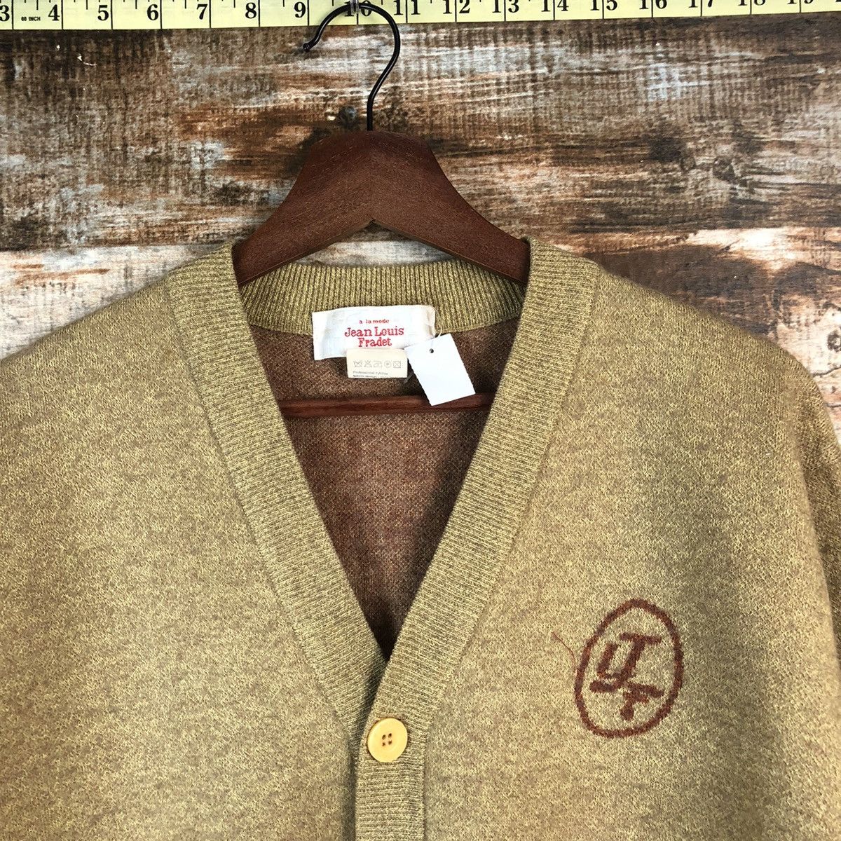 Japanese Brand DL Jean Louis Fradet Beige Cardigan Knitwear #C745 Size US M / EU 48-50 / 2 - 4 Thumbnail