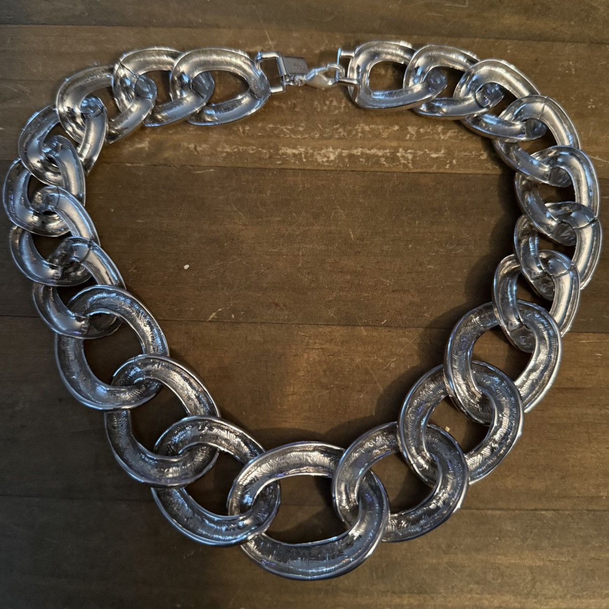 Vintage Vintage Napier silver tone chunky link collar necklace Size ONE SIZE - 3 Thumbnail