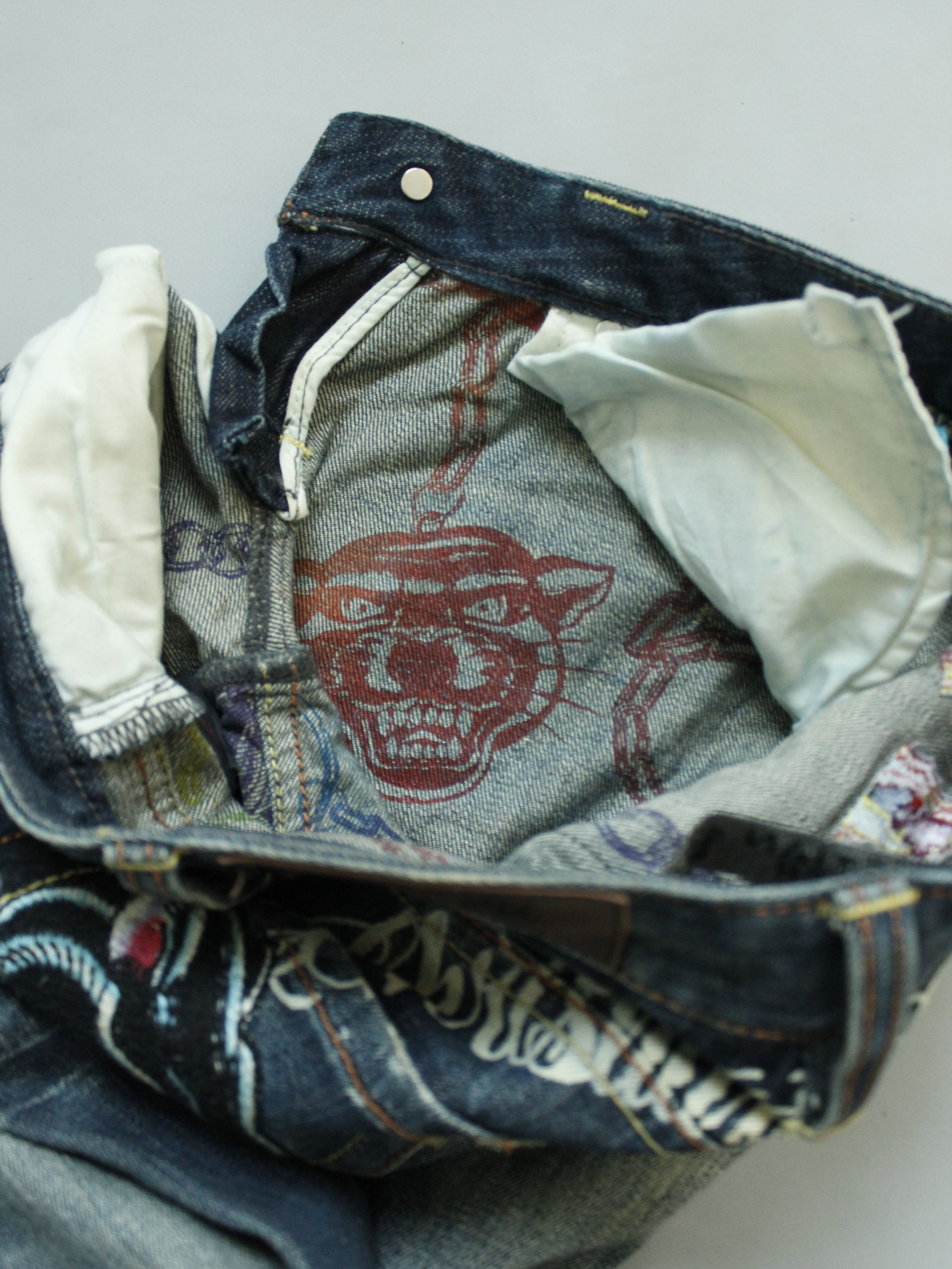 Christian Audigier × Ed Hardy CHRISTIAN AUDIGIER 🐅 26/33 WOMENS JEANS TIGERS EMBROIDERY Size 26" / US 2 / IT 38 - 17 Thumbnail