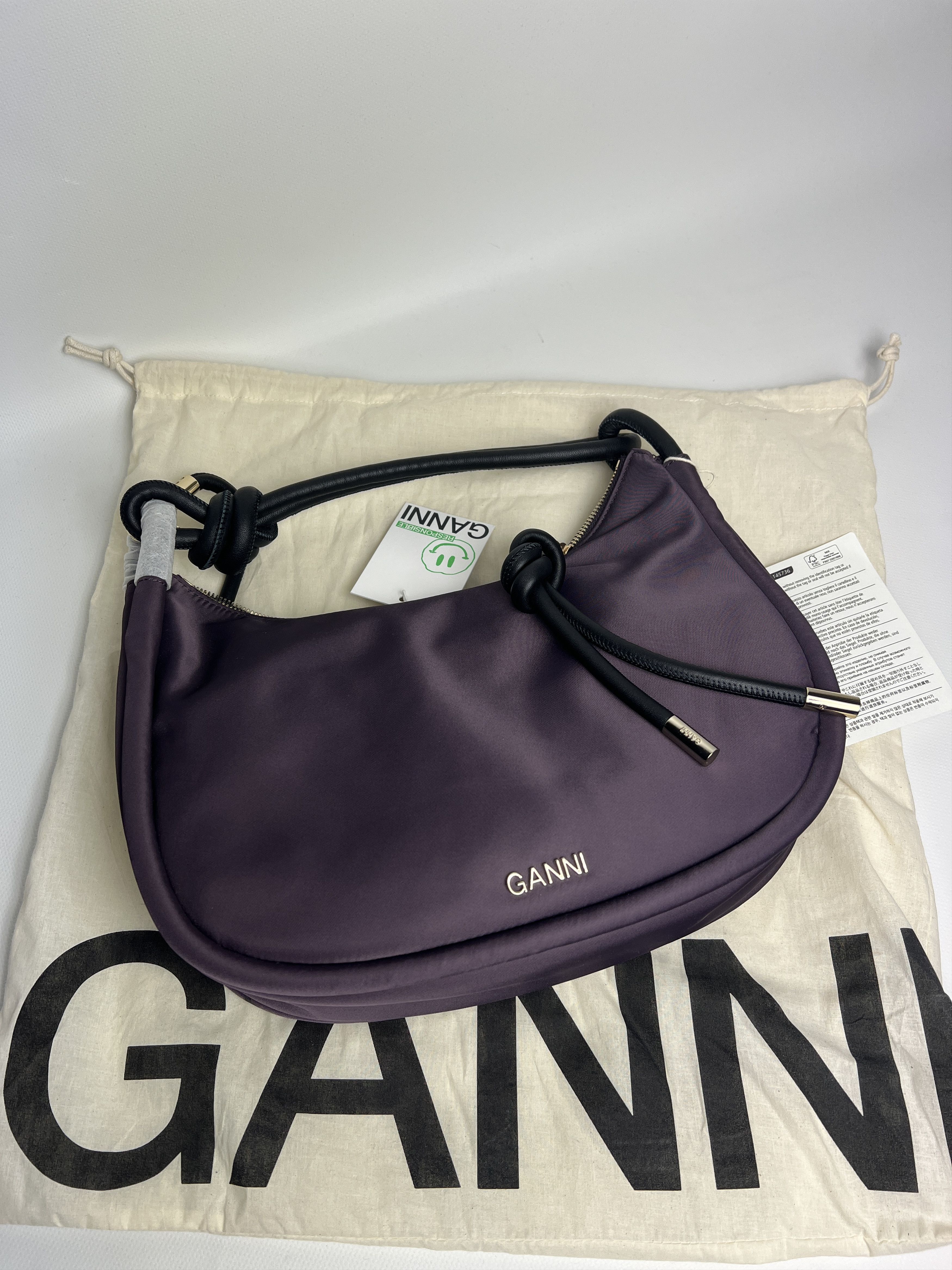 Ganni GANNI Shell Shoulder Bag Luxury Designer Nylon Purse Size ONE SIZE - 6 Thumbnail