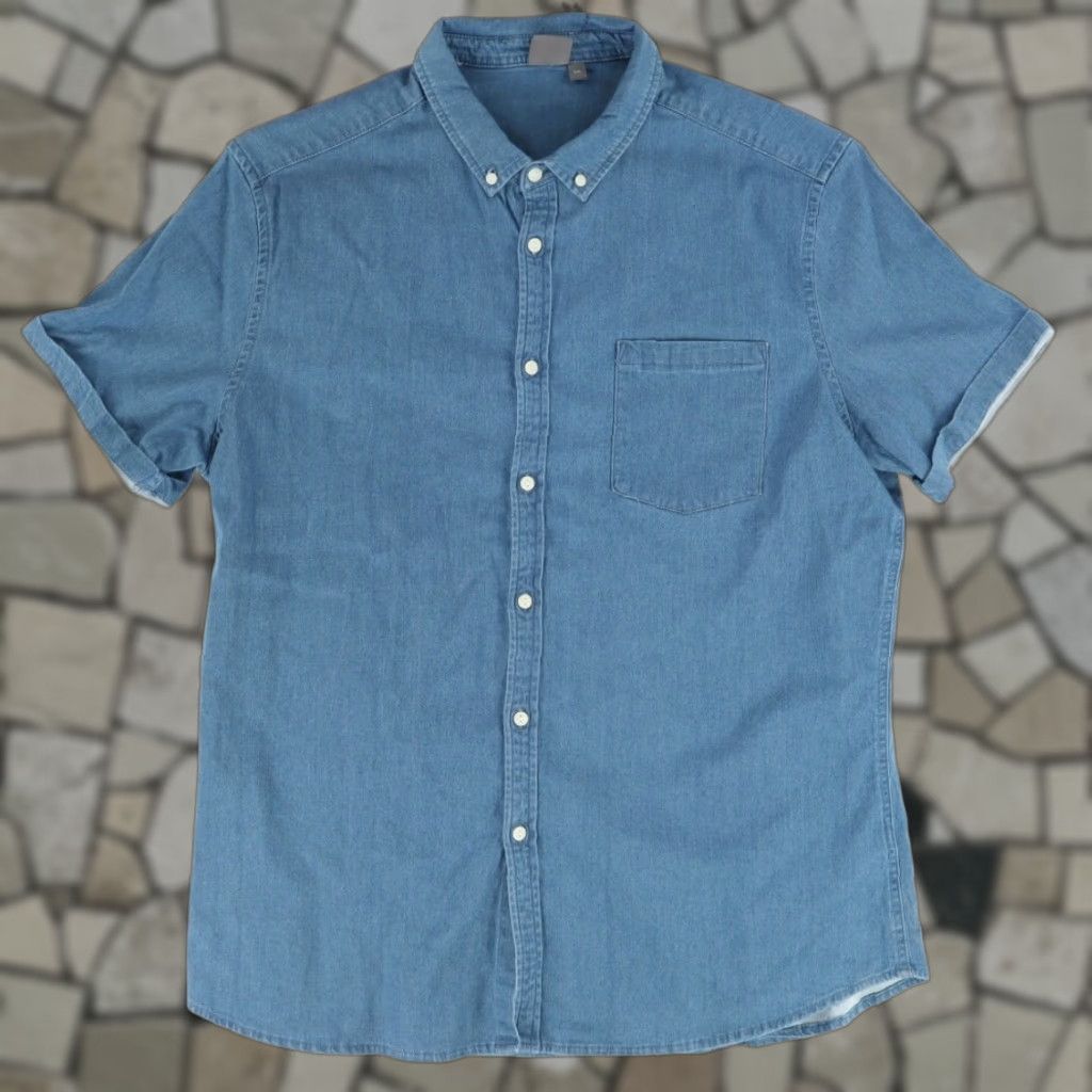 Asos Asos Shirt Blue Men's 2XL Denim Stretch Solid Button Down Shirt Adults Mens 2XL Blue Denim Shirt 2XL Slim Fit Button Down Shirt Size US XXL / EU 58 / 5 - 1 Thumbnail