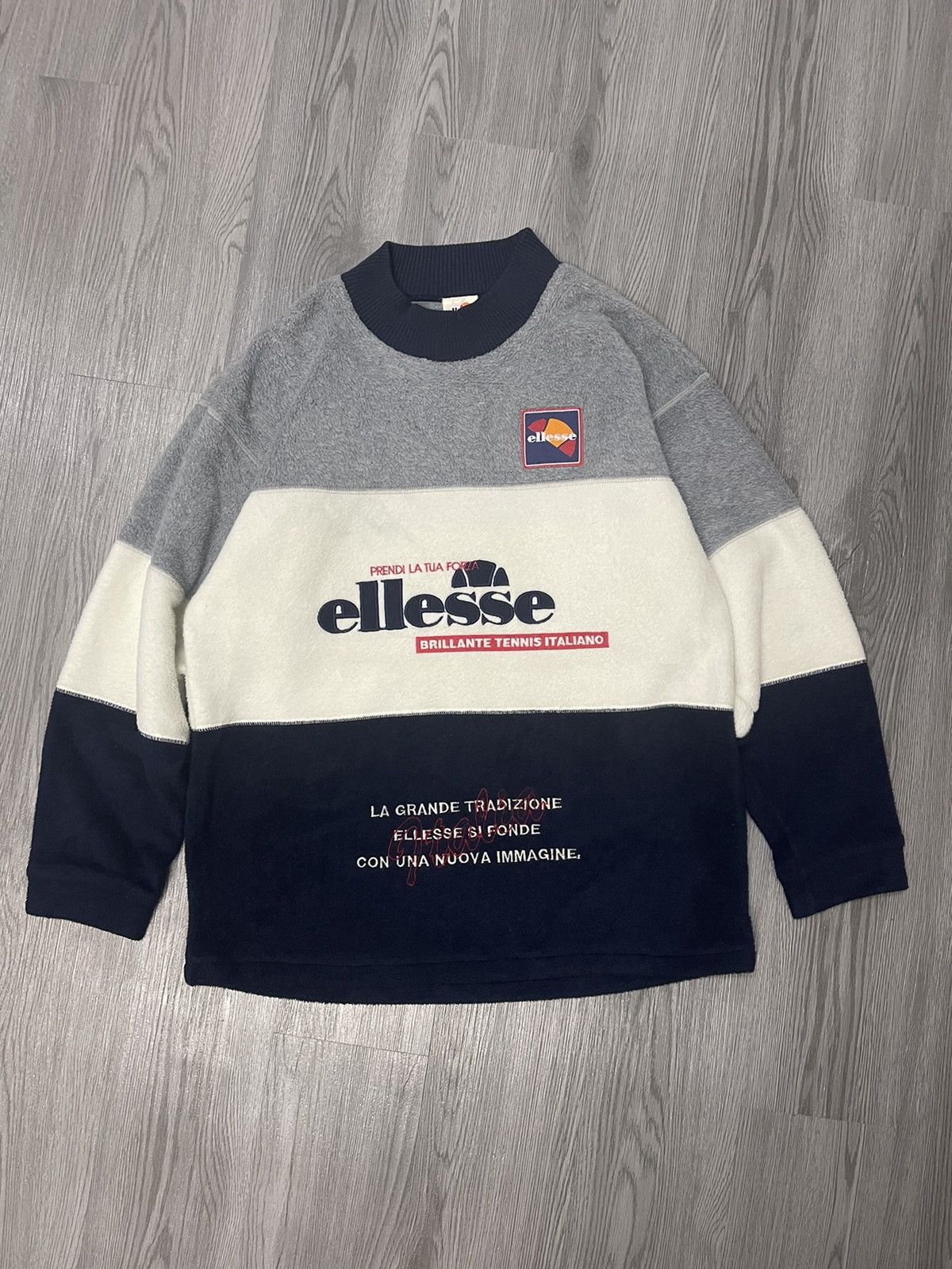 Vintage Vintage Ellese tricolour fleece pullover Size US M / EU 48-50 / 2 - 1 Thumbnail