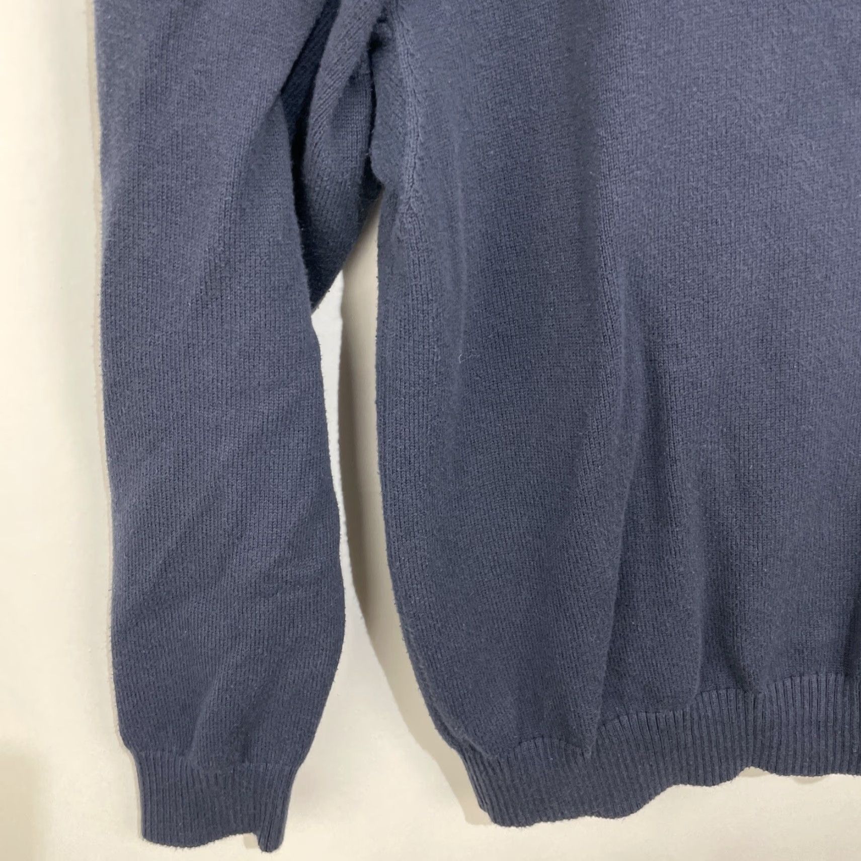 Duluth Trading Company Duluth Trading Co Large Men's Strongarm 1/4 Zip Mock Sweater Navy Cotton Blend Size US L / EU 52-54 / 3 - 6 Thumbnail