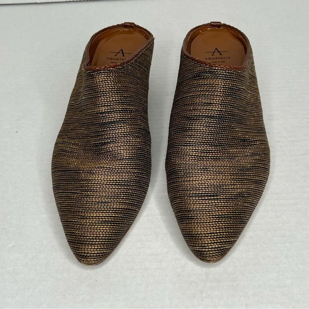 Aquatalia Aquatalia Fife Fabric & Metallic Mule Slides, 9 Size US 9 / IT 39 - 2 Thumbnail