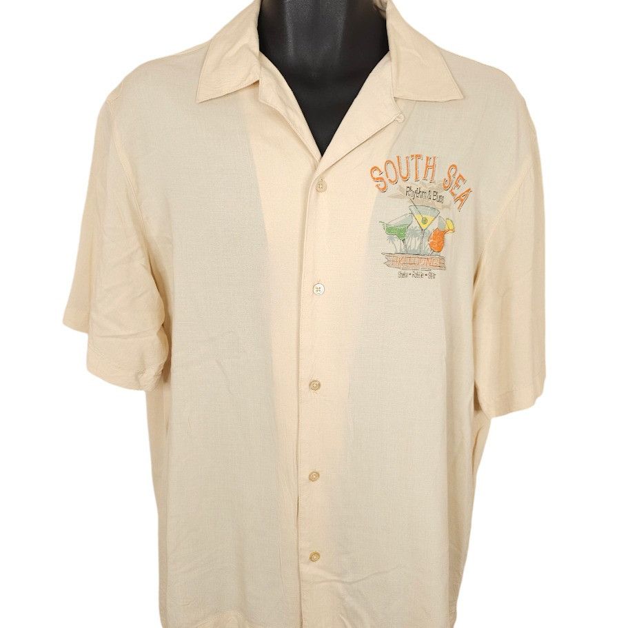 Puritan Tiki Lounge Camp Shirt Mens Size Medium Beige South Sea Size US M / EU 48-50 / 2 - 2 Thumbnail