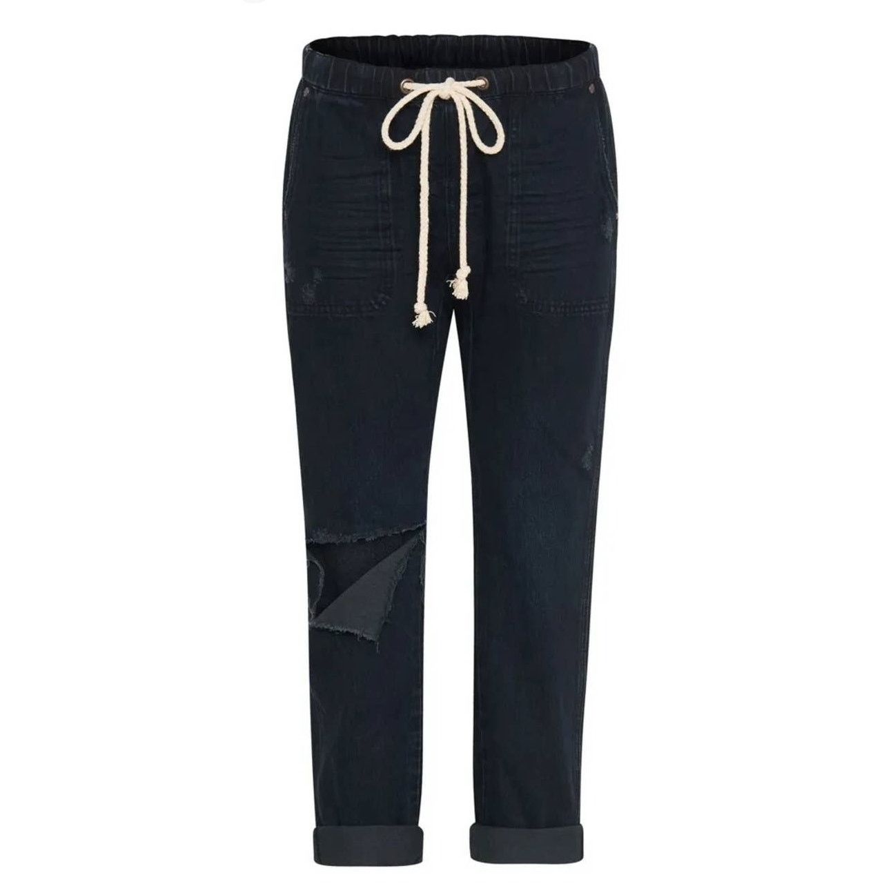 Free People New FP OneTeaspoon Shabbies Drawstring Boyfriend Jeans Size 28" / US 6 / IT 42 - 7 Thumbnail