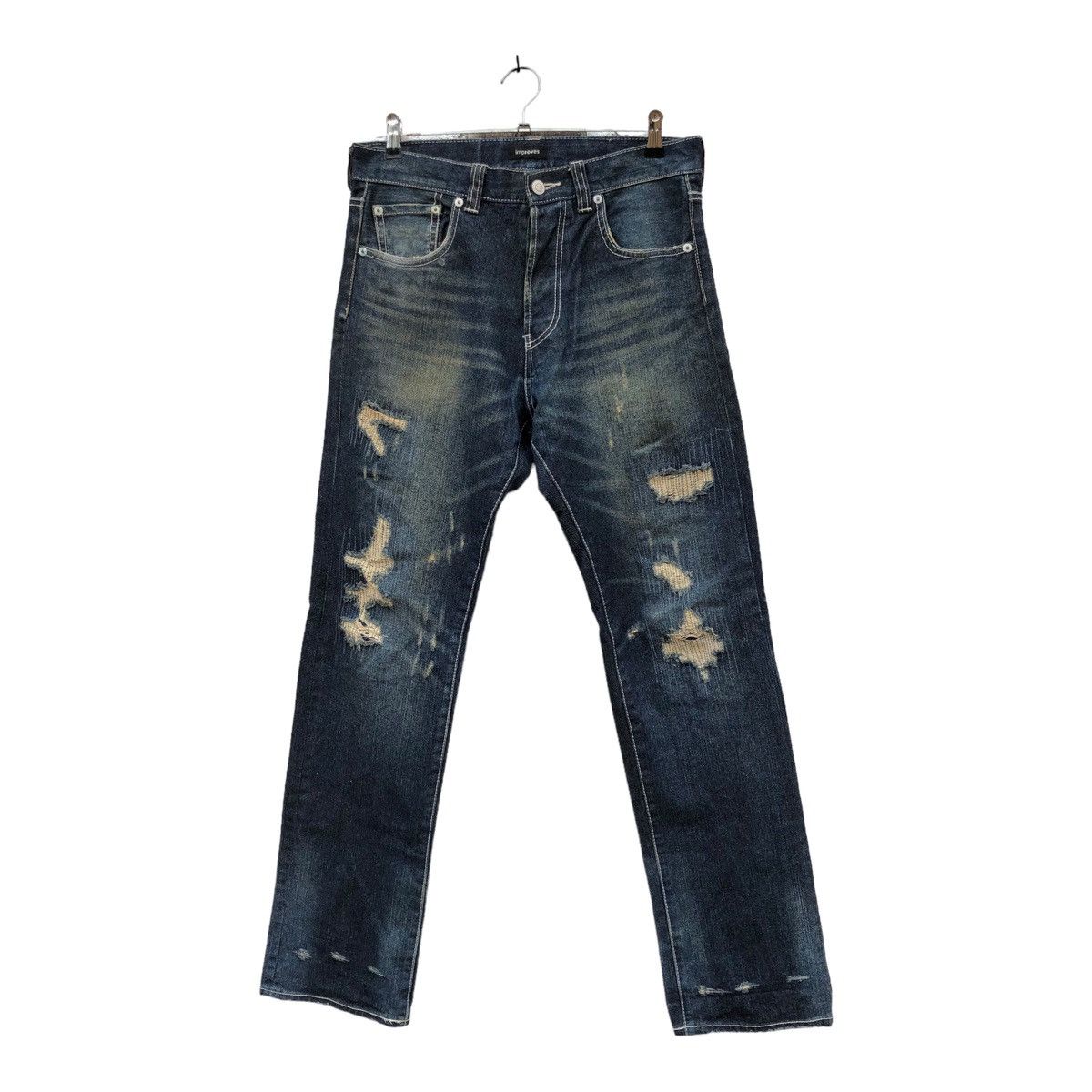 Japanese Brand Improve Destress Jeans Denim Nice Design Size US 32 / EU 48 - 1 Thumbnail