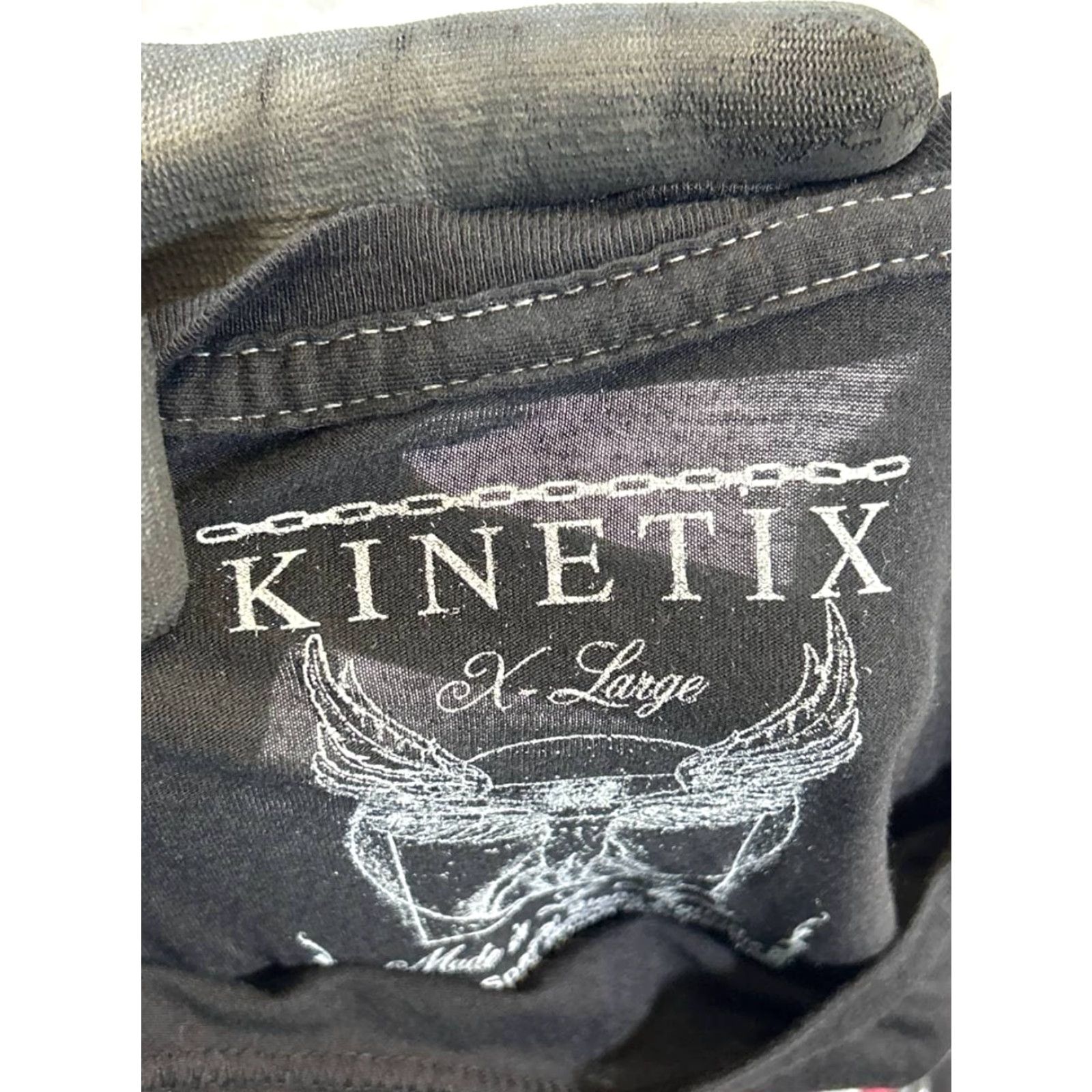 Vintage VINTAGE Kinetix Shirt Mens XL Black Cotton Pullover Graphic Size US XL / EU 56 / 4 - 3 Thumbnail