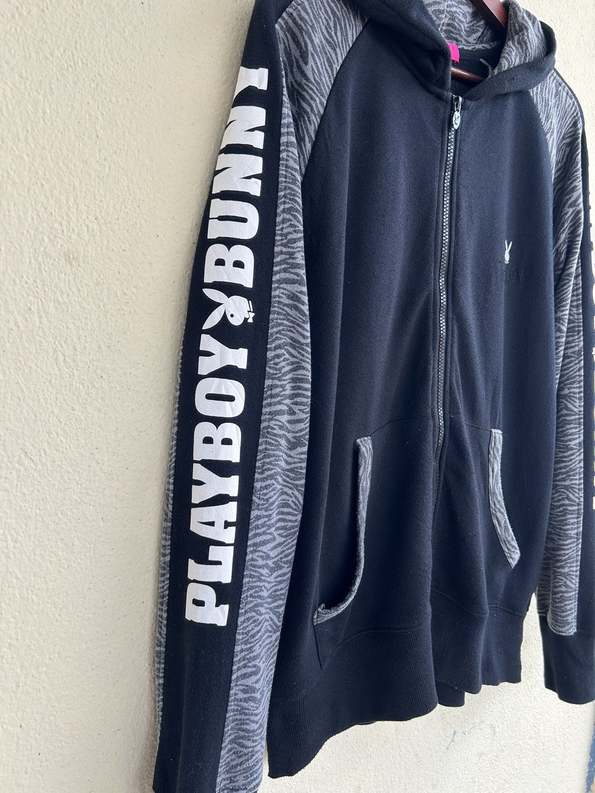 Playboy Bunny Big Logo Zip Up Hoodie