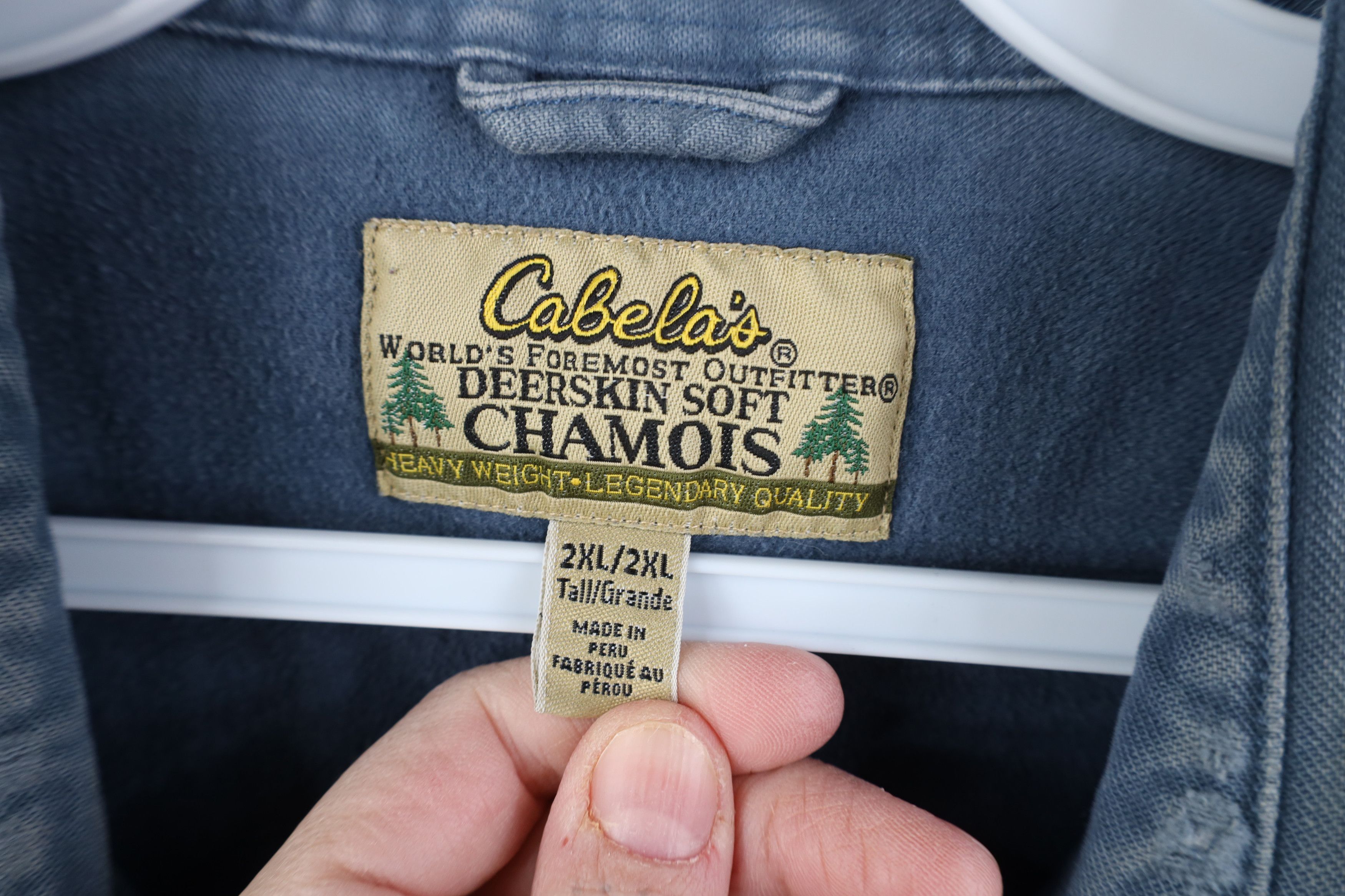 Cabelas Vintage 90s Cabelas Heavyweight Chamois Cloth Button Shirt Size US XXL / EU 58 / 5 - 10 Thumbnail