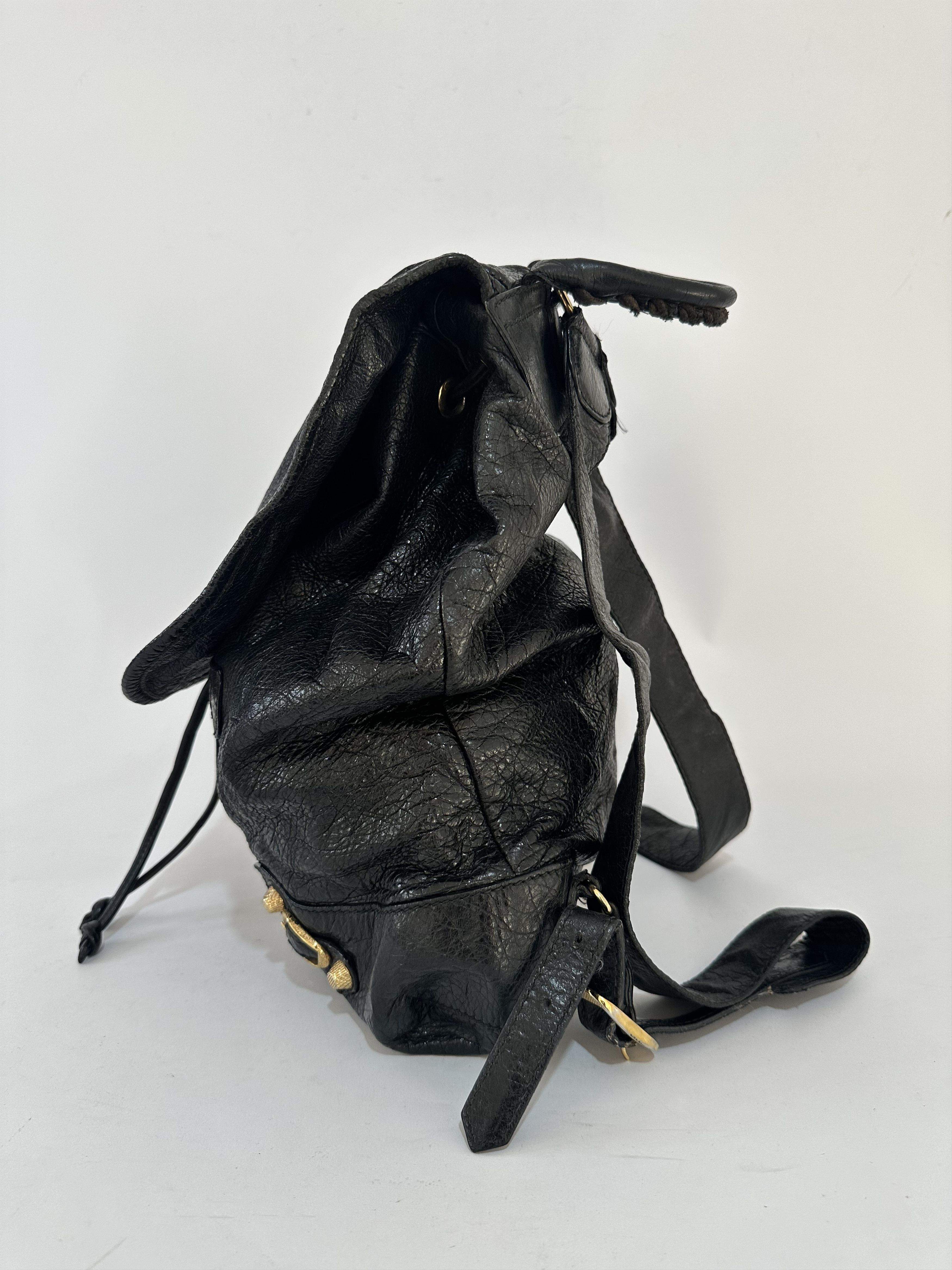 Balenciaga BALENCIAGA Black Lambskin Leather Giant 12 Silver Backpack Size ONE SIZE - 5 Thumbnail