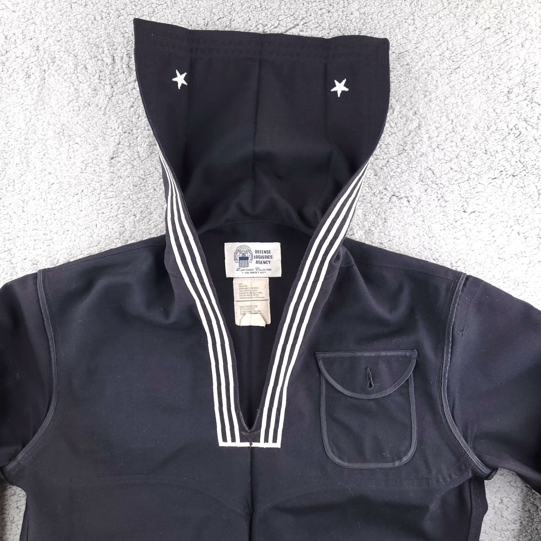 Vintage Defense Logistics Hoodie Men Jumper Blue Coat 44L Dress - L - Regular Size Navy Mens Size US L / EU 52-54 / 3 - 2 Thumbnail