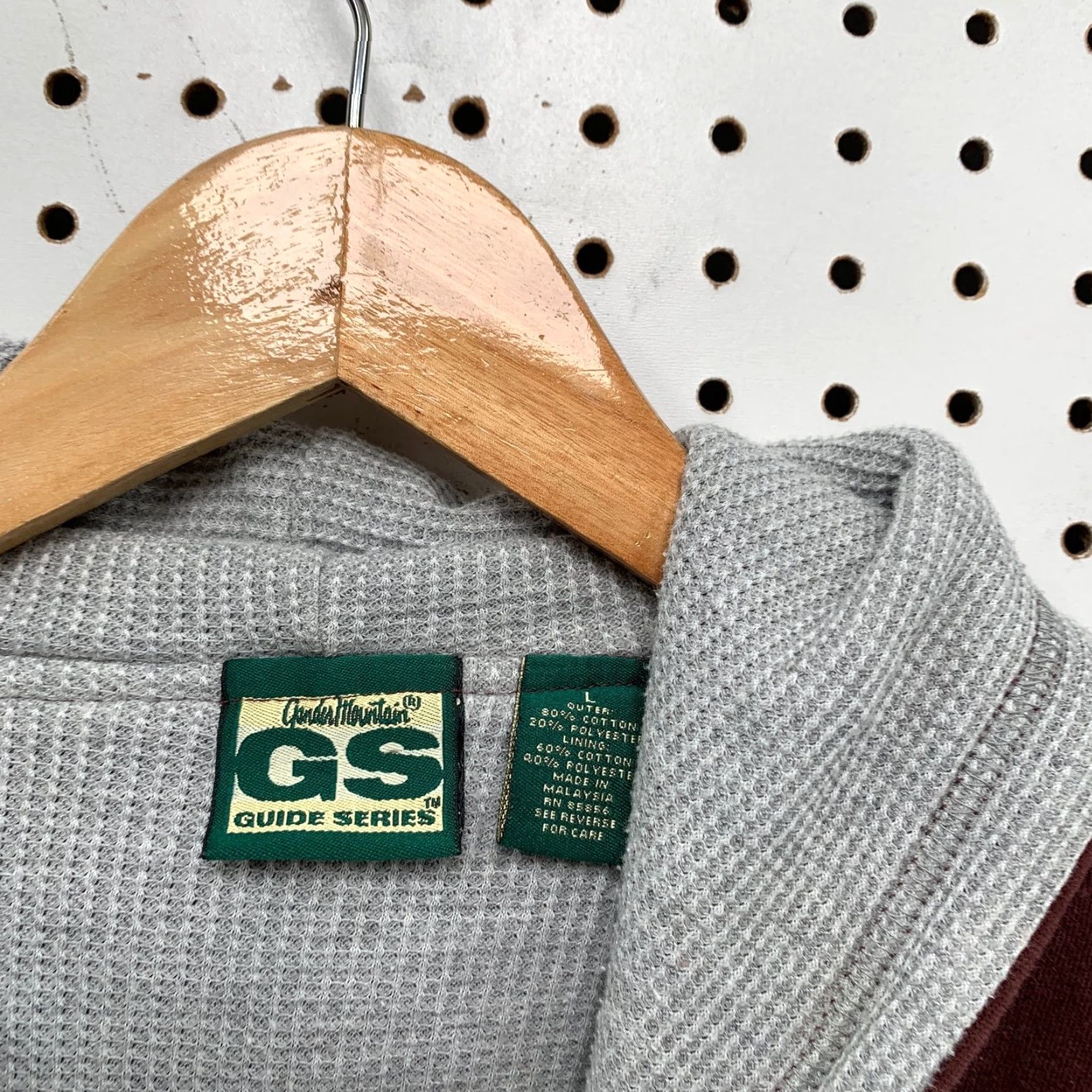 Vintage VINTAGE Gander Mountain Hoodie Mens Large Gray Maroon Thermal Lined Hooded Size US L / EU 52-54 / 3 - 5 Thumbnail