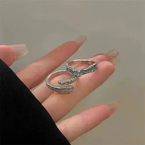 Jewelry × Vintage 2 Ocean Rings Veins Silver Spikes Cyberpunk Art Psychedelic Size ONE SIZE - 3 Thumbnail