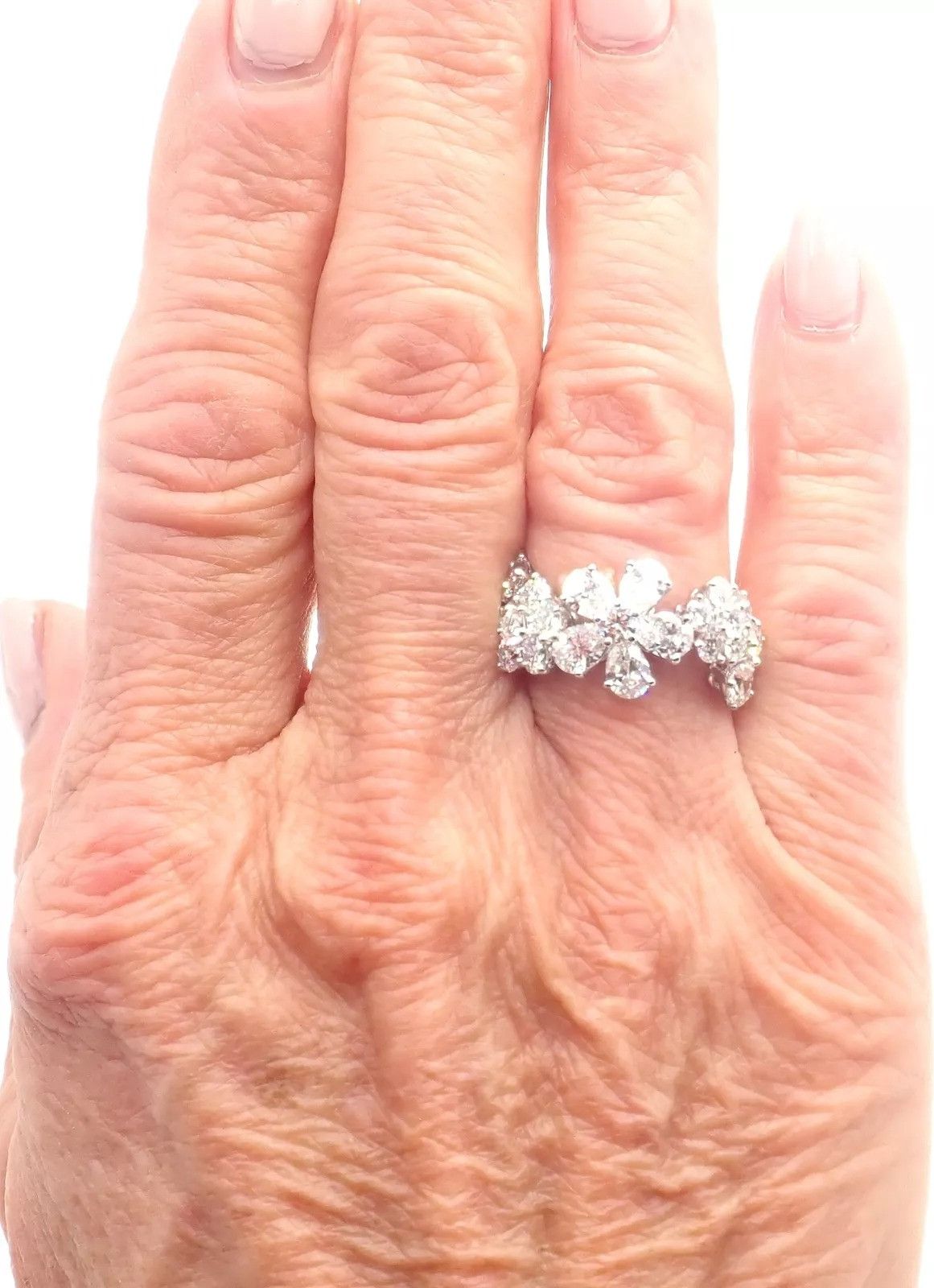 Van Cleef & Arpels Van Cleef & Arpels Folie des Pres 18k Diamond Flower Ring Size ONE SIZE - 11 Thumbnail