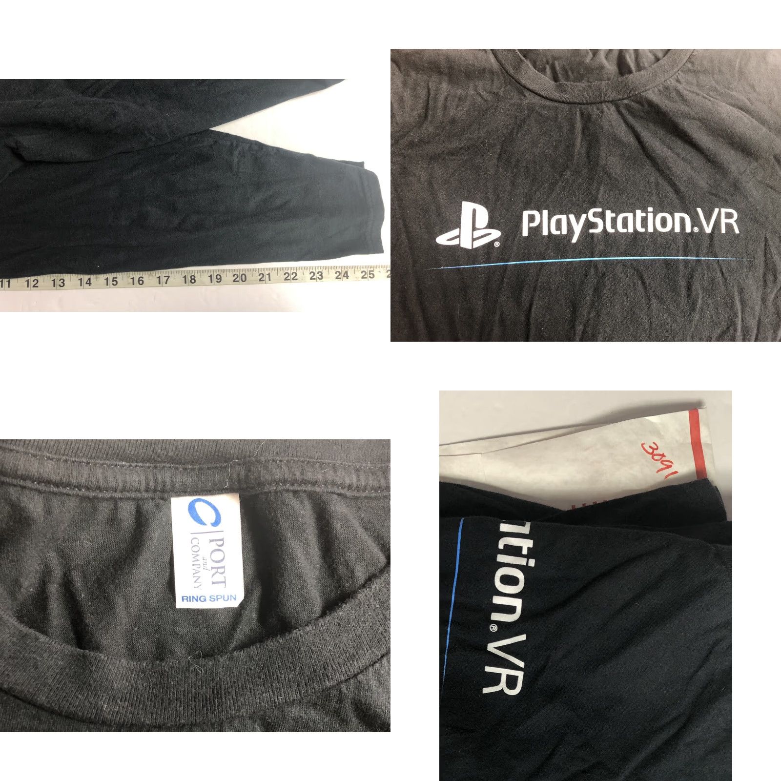 Port & Company Playstation VR Shirt Black Mens Retro Long Sleeve XL Measurements Port & Company T-Shirt Men Regular Size XL Size US XL / EU 56 / 4 - 8 Thumbnail