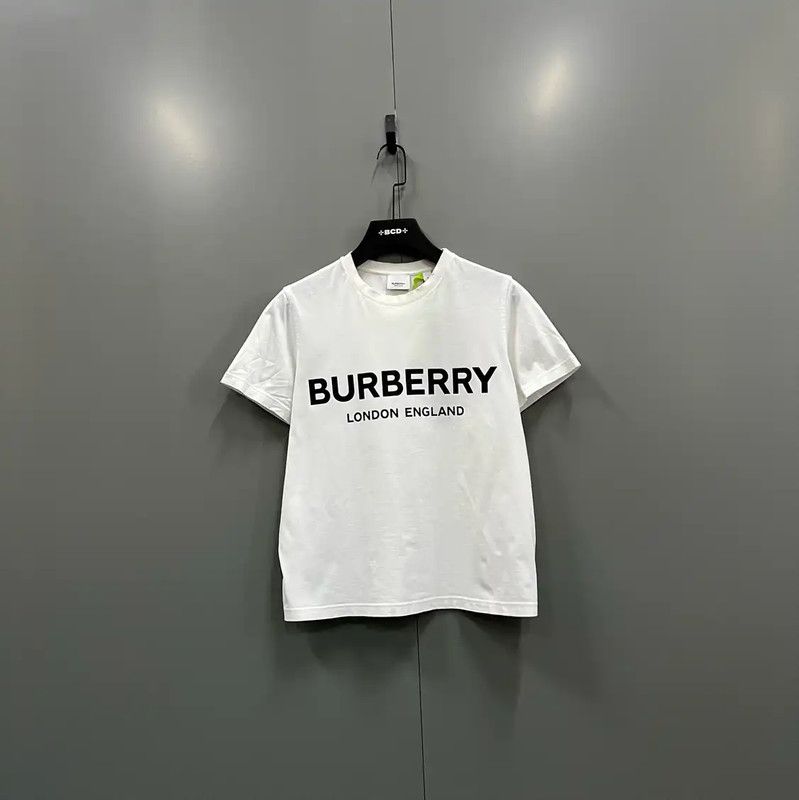 Burberry Burberry White Cotton Logo Short Sleeve Tee Size M / US 6-8 / IT 42-44 - 1 Thumbnail