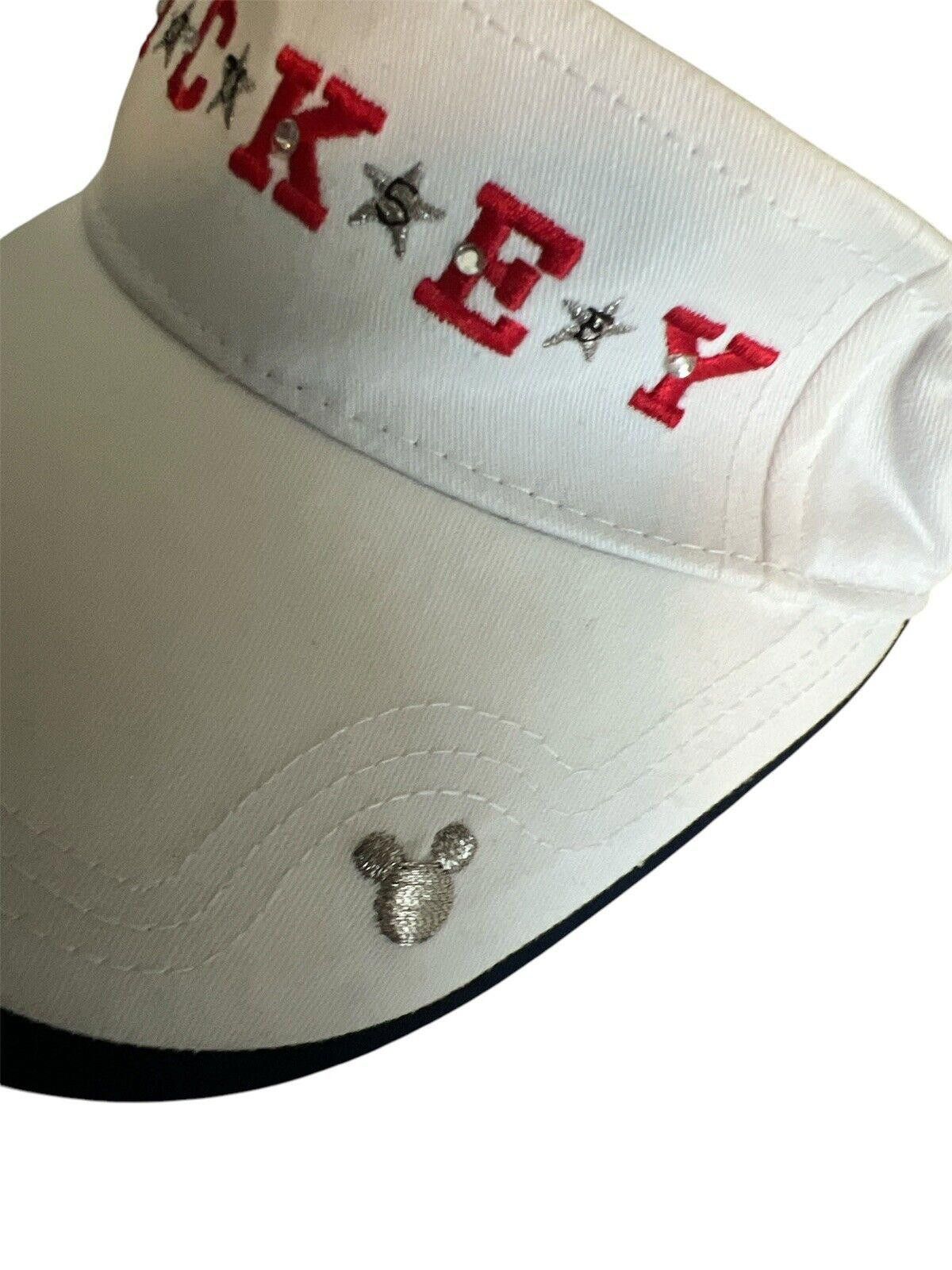 Disney Disney World White Mickey Mouse Visor Hat Adult Embroidered Size ONE SIZE - 2 Thumbnail