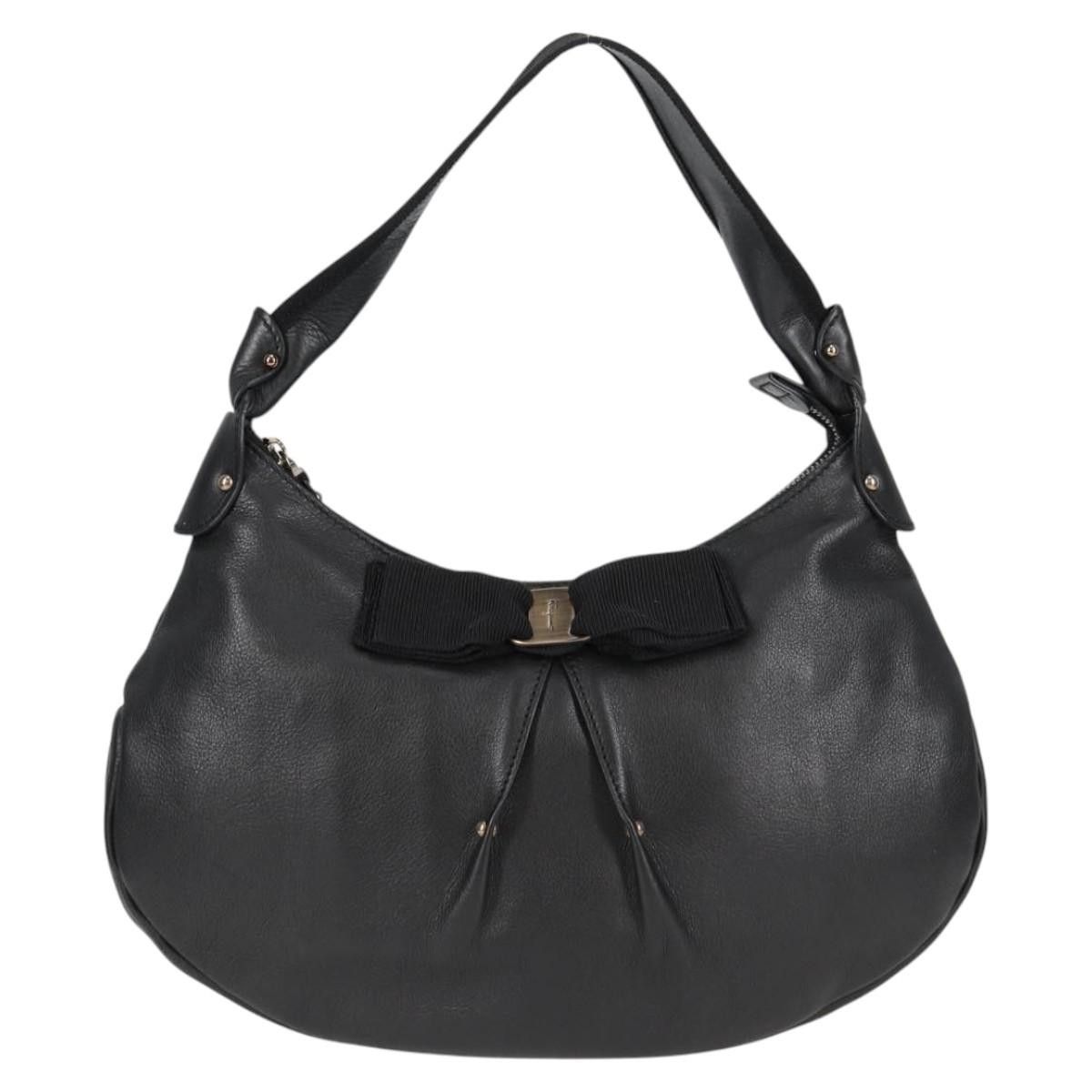 Salvatore Ferragamo Vala Shoulder Bag Leather Black Auth Yk18131V, Women's