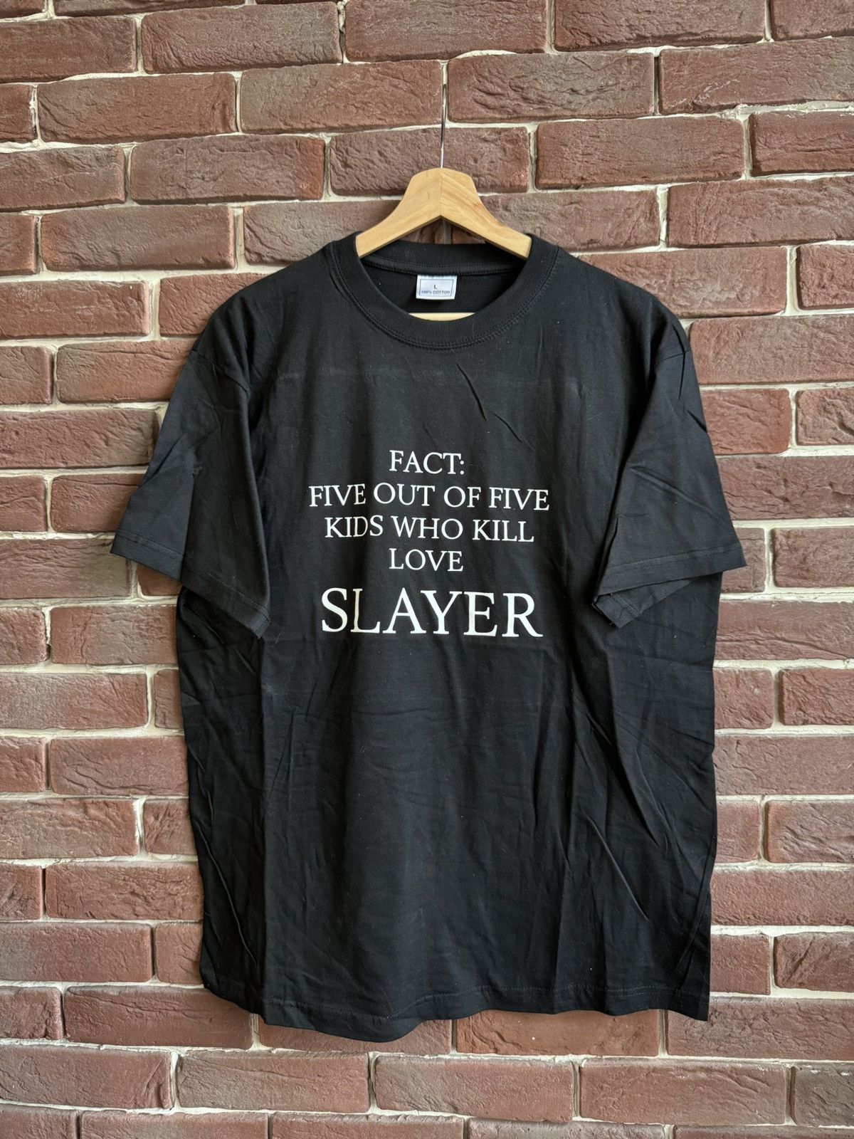 Band Tees Rare Vintage 90s Slayer Newspaper Title Metal Band Tee L Size US L / EU 52-54 / 3 - 1 Thumbnail