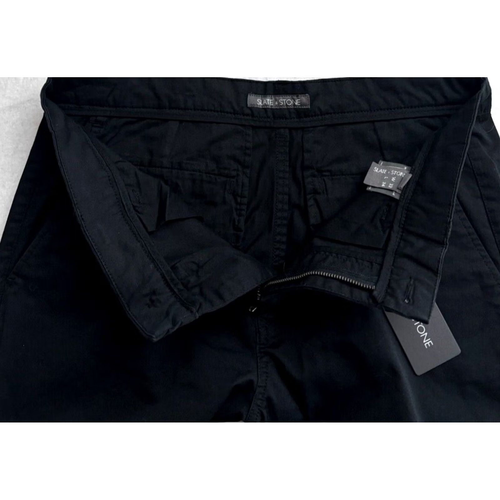 Vintage Slate & Stone Pants Mens 33 Black Sam Slim Fit Chino Button Zip Pockets 33x34 New Size US 33 - 6 Thumbnail