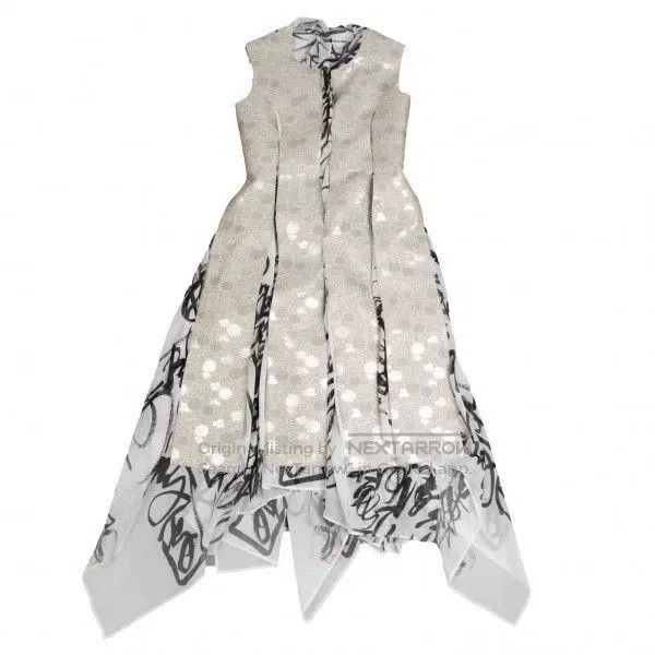 Junya Watanabe deconstructed calligraphy dress by comme des garcons. Size M / US 6-8 / IT 42-44 - 3 Thumbnail