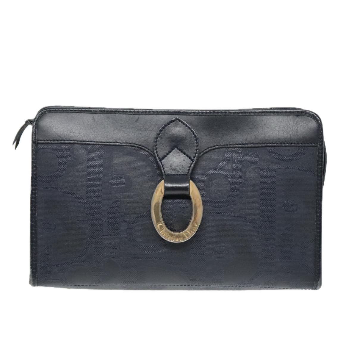 Dior Trotter Navy Canvas Clutch Bag (Pre-Owned) Size ONE SIZE - 1 Thumbnail