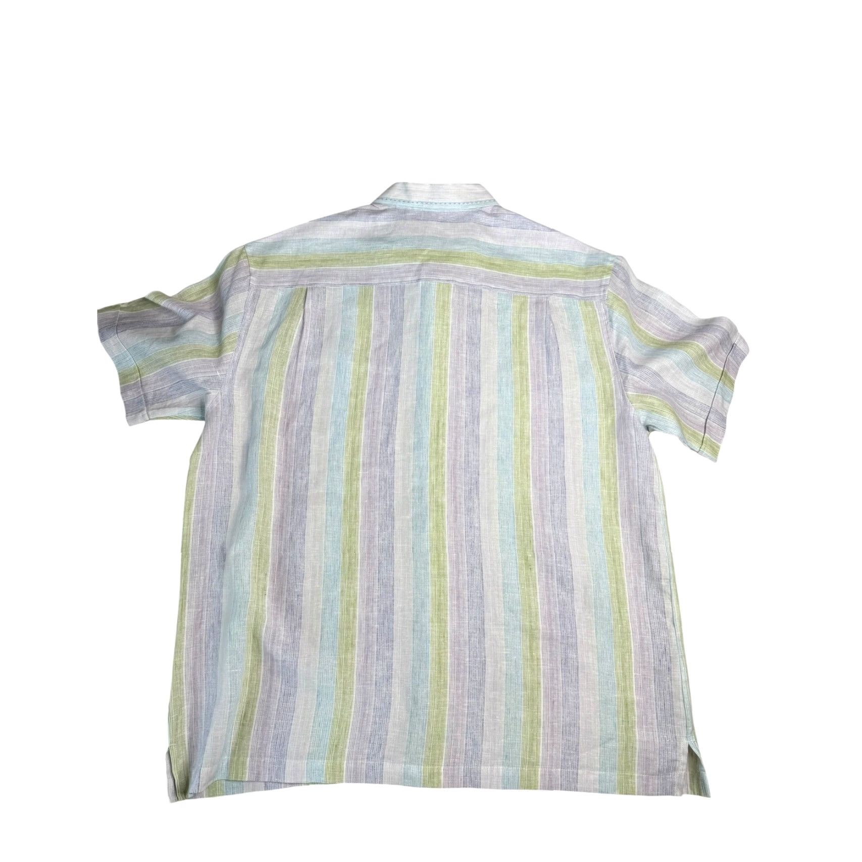 Cubavera VINTAGE Cubavera XXL Mens Linen Short Sleeve Button-Down Striped Casual Shirt Size US XXL / EU 58 / 5 - 8 Thumbnail