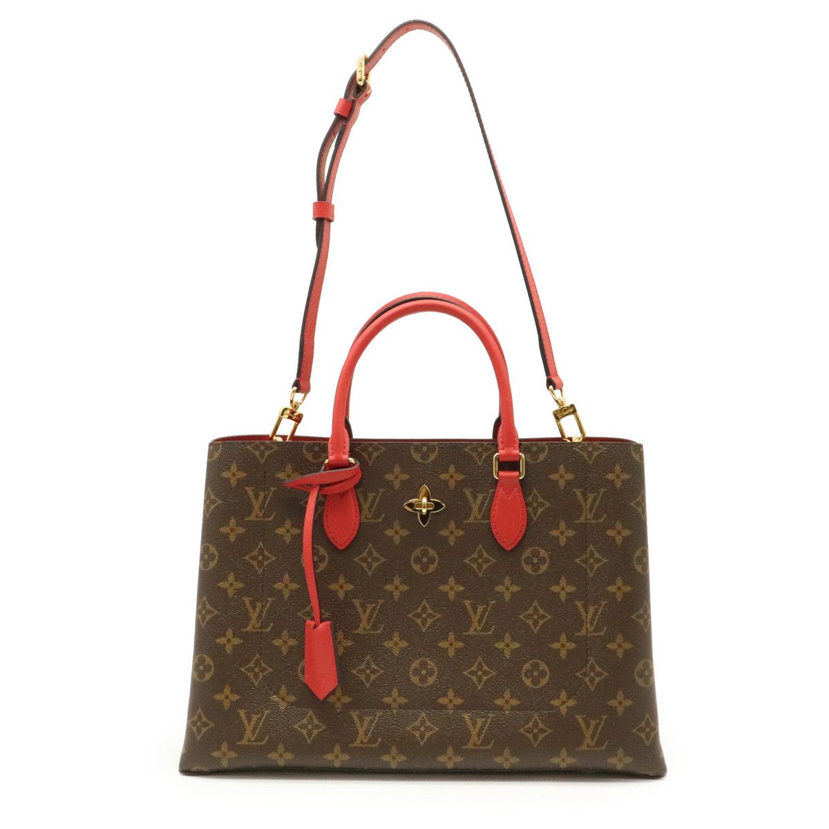 image of Louis Vuitton Flower Tote Bag Shoulder Bag Coquelicot Red, Women's