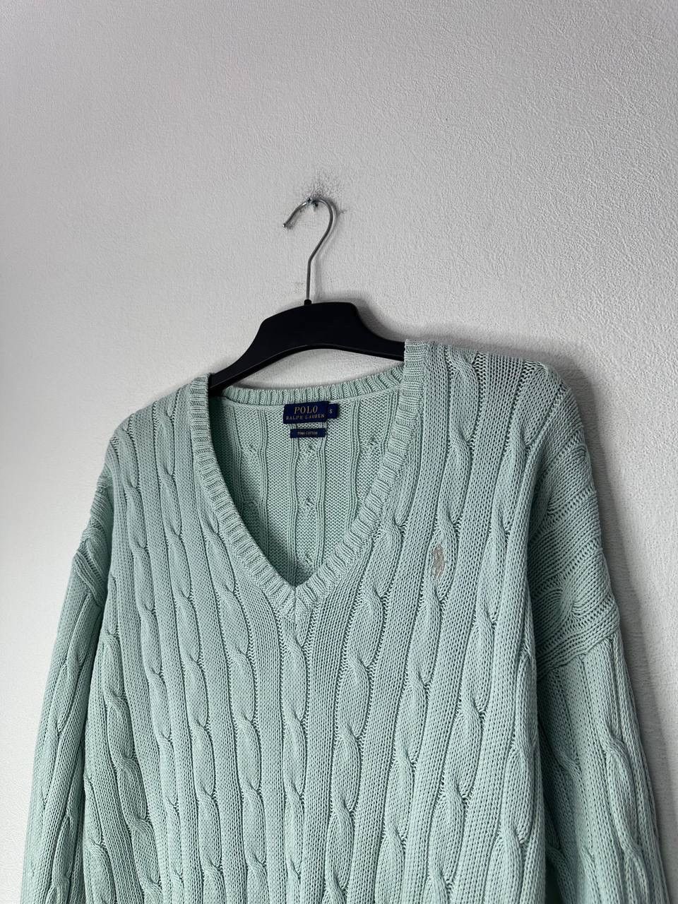 Polo Ralph Lauren Polo Ralph Lauren Cable Knit Sweater Mint Pima Cotton S Y2K Size S / US 4 / IT 40 - 5 Thumbnail
