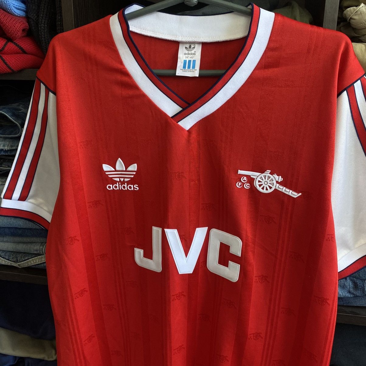 Adidas Vintage RARE Adidas FC Arcenal 1986 JVC home soccer jersey Size US M / EU 48-50 / 2 - 2 Thumbnail
