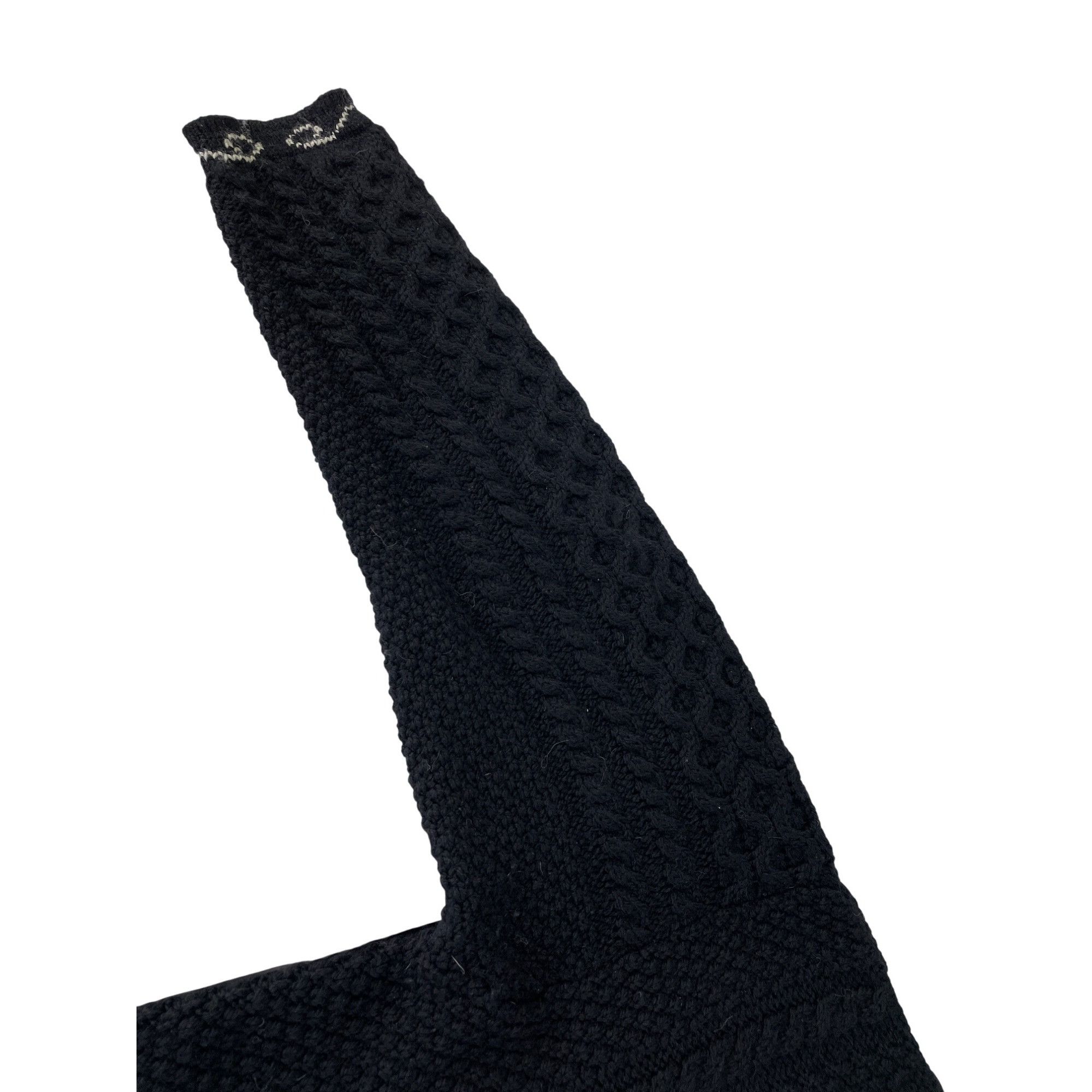 Aran Crafts Aran Crafts Womens Black Merino Wool Cable Knit Sweater L Vi Size L / US 10 / IT 46 - 7 Thumbnail