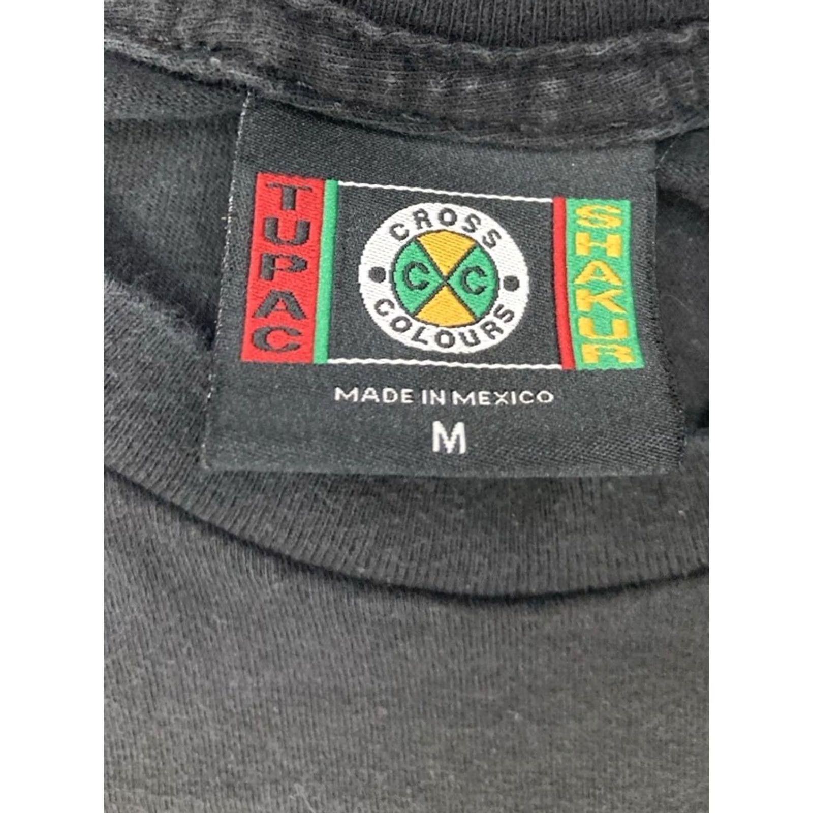 Vintage Cross Colours 2pac Tupac Shakur Retro Graphic T-shirt Men Medium Black Music Size US M / EU 48-50 / 2 - 6 Thumbnail