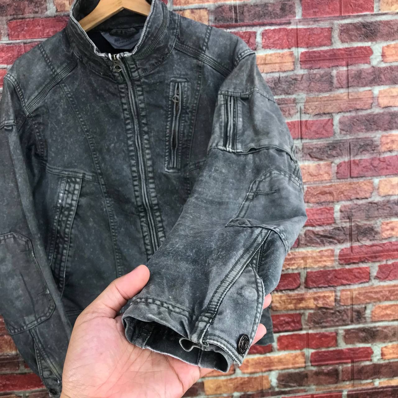 Japanese Brand JAPANESE FIELDCORE X NWZ WORKERS DISTRESSED BIKER JACKET Size US L / EU 52-54 / 3 - 8 Thumbnail