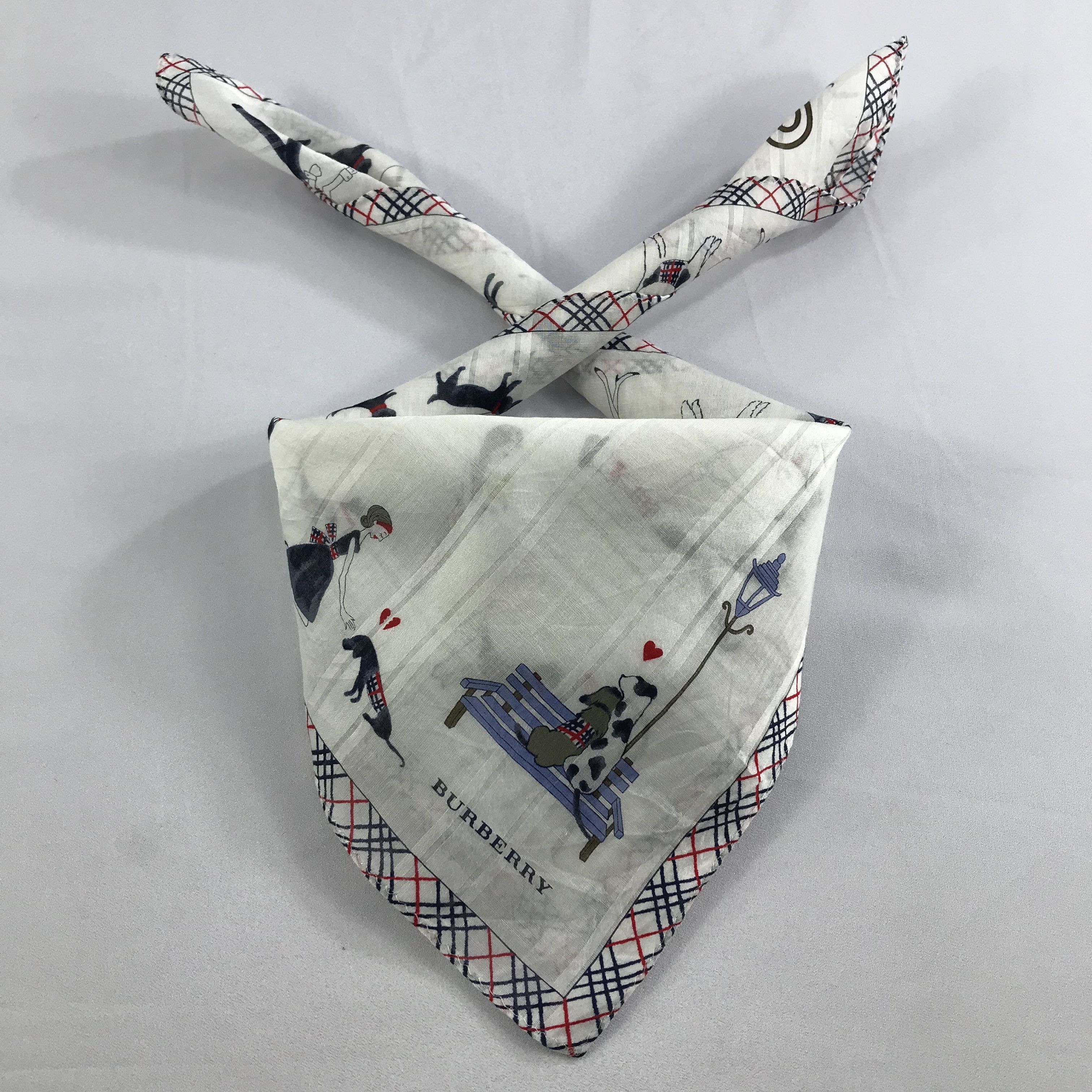 Burberry × Vintage Burberry Bandana / Handkerchief / Neckerchief - S2641 Size ONE SIZE - 3 Thumbnail