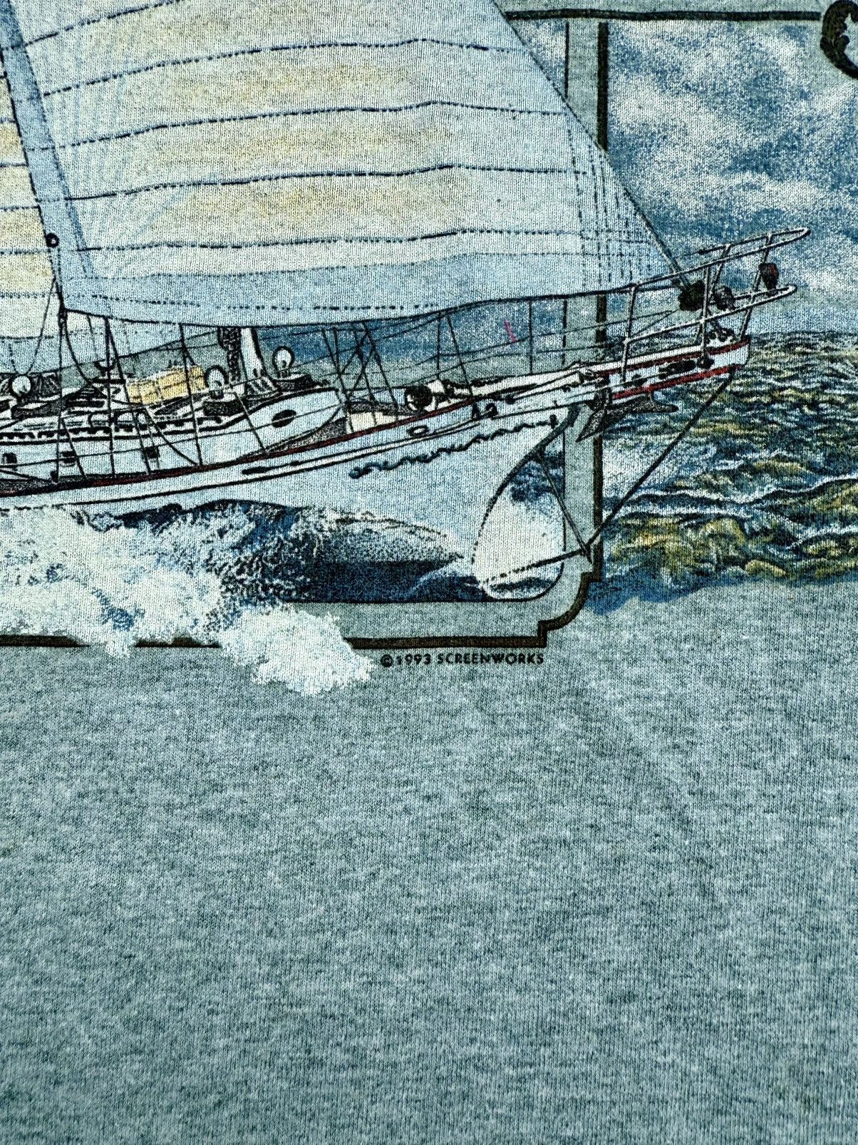 Vintage 1993 Florida Sailing Single Stitch Tee Shirt Size US L / EU 52-54 / 3 - 5 Thumbnail