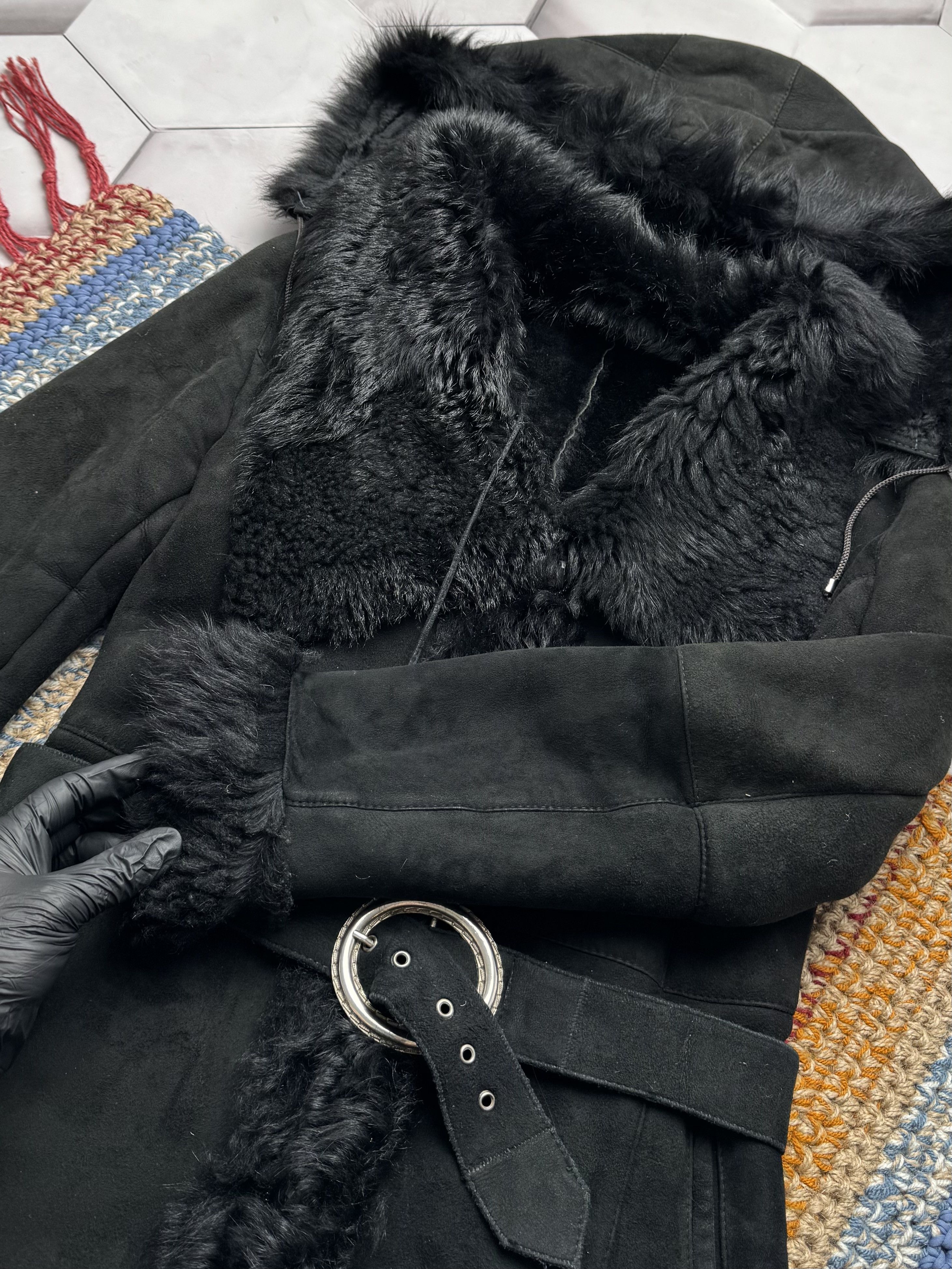 Japanese Brand Vintage Real Sheepskin Hooded Coat (E4) Size XS / US 0-2 / IT 36-38 - 4 Thumbnail