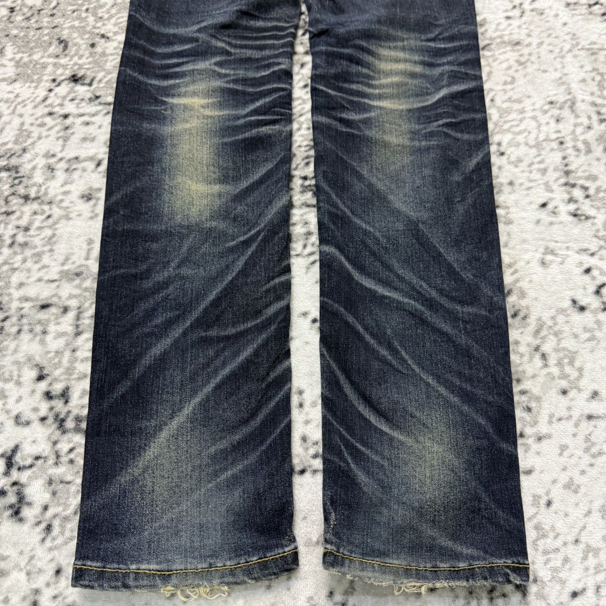 Beauty Beast Lolita Japan Claw Mark Fade Mud Wash Stacked Jeans Size 29" - 12 Thumbnail