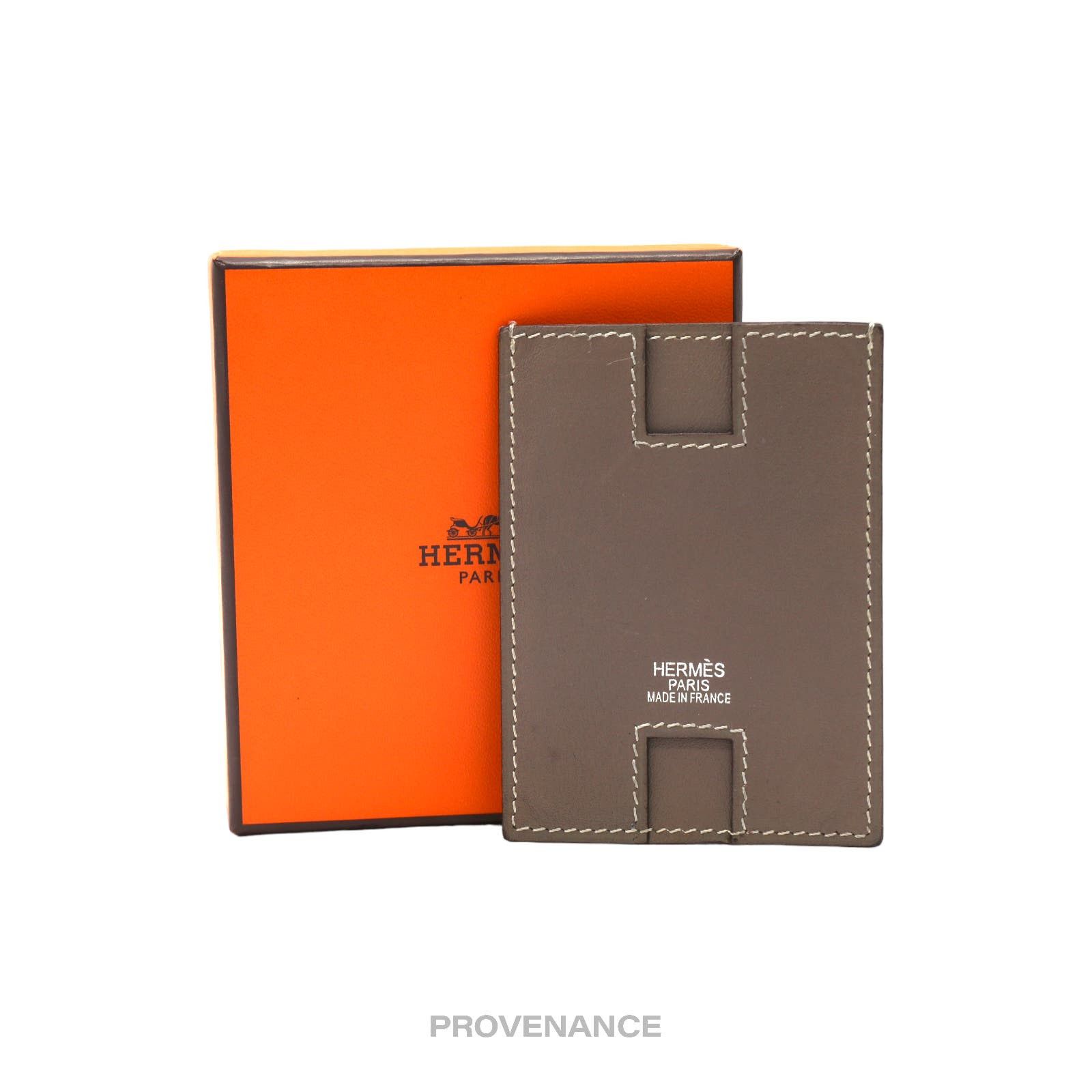 image of Hermes H Cardholder Wallet - Etoupe Swift Leather, Men's